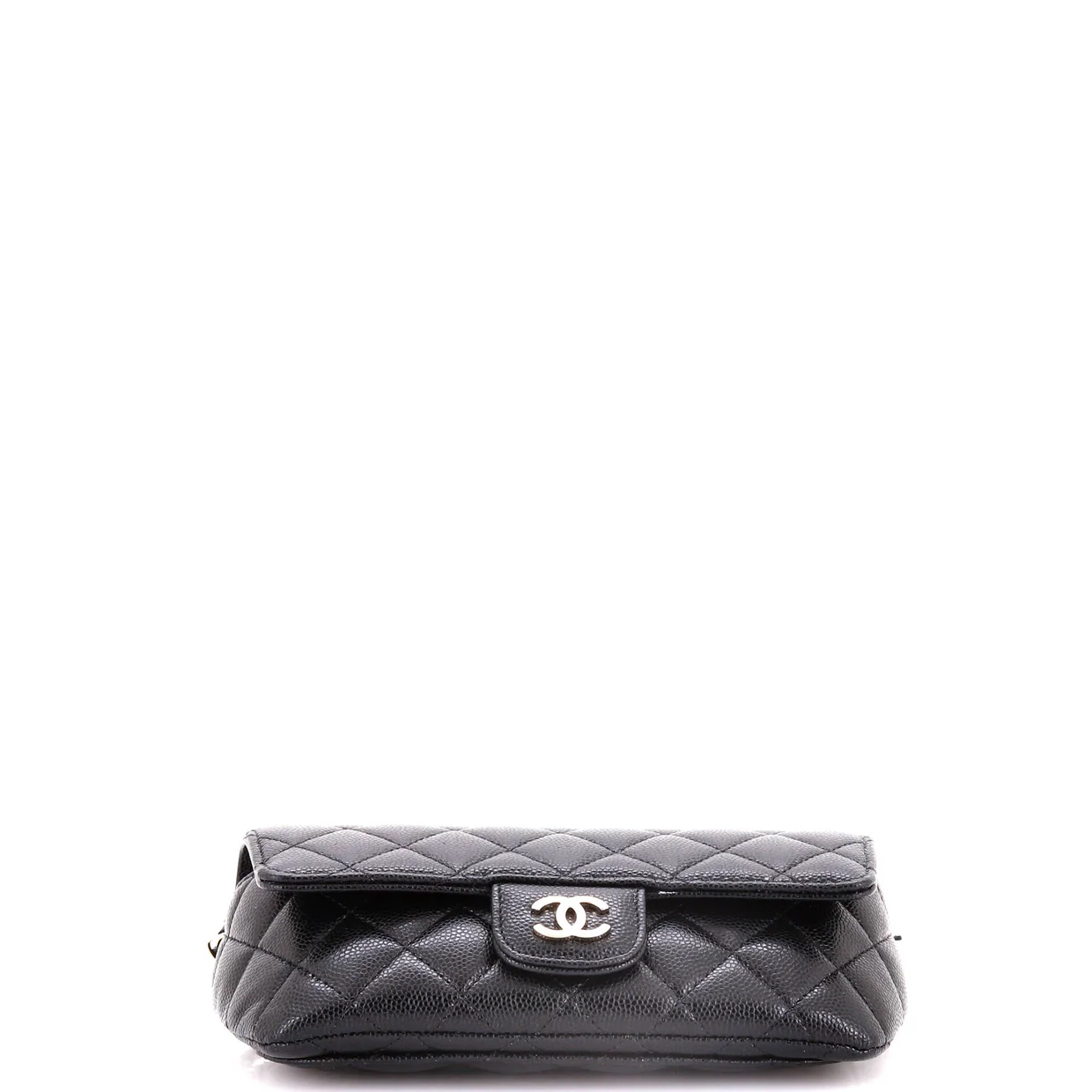 Classic Sunglasses Case with Chain Quilted Caviar - Deep Luxury