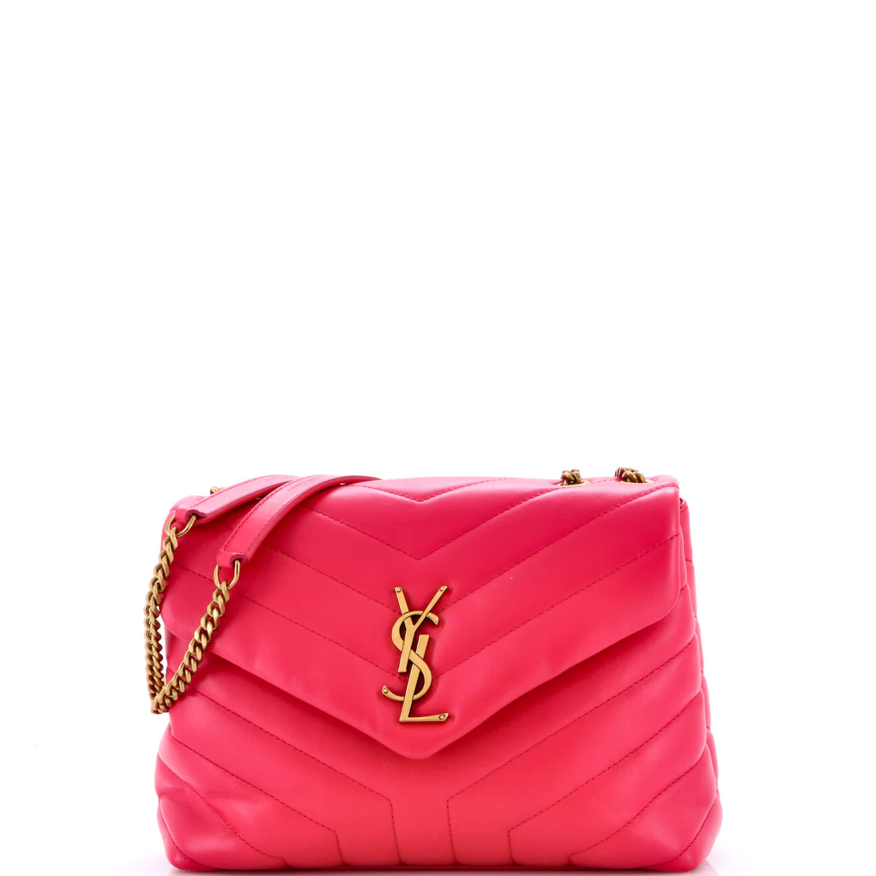 Loulou Shoulder Bag Matelasse Chevron Leather Small - Deep Luxury