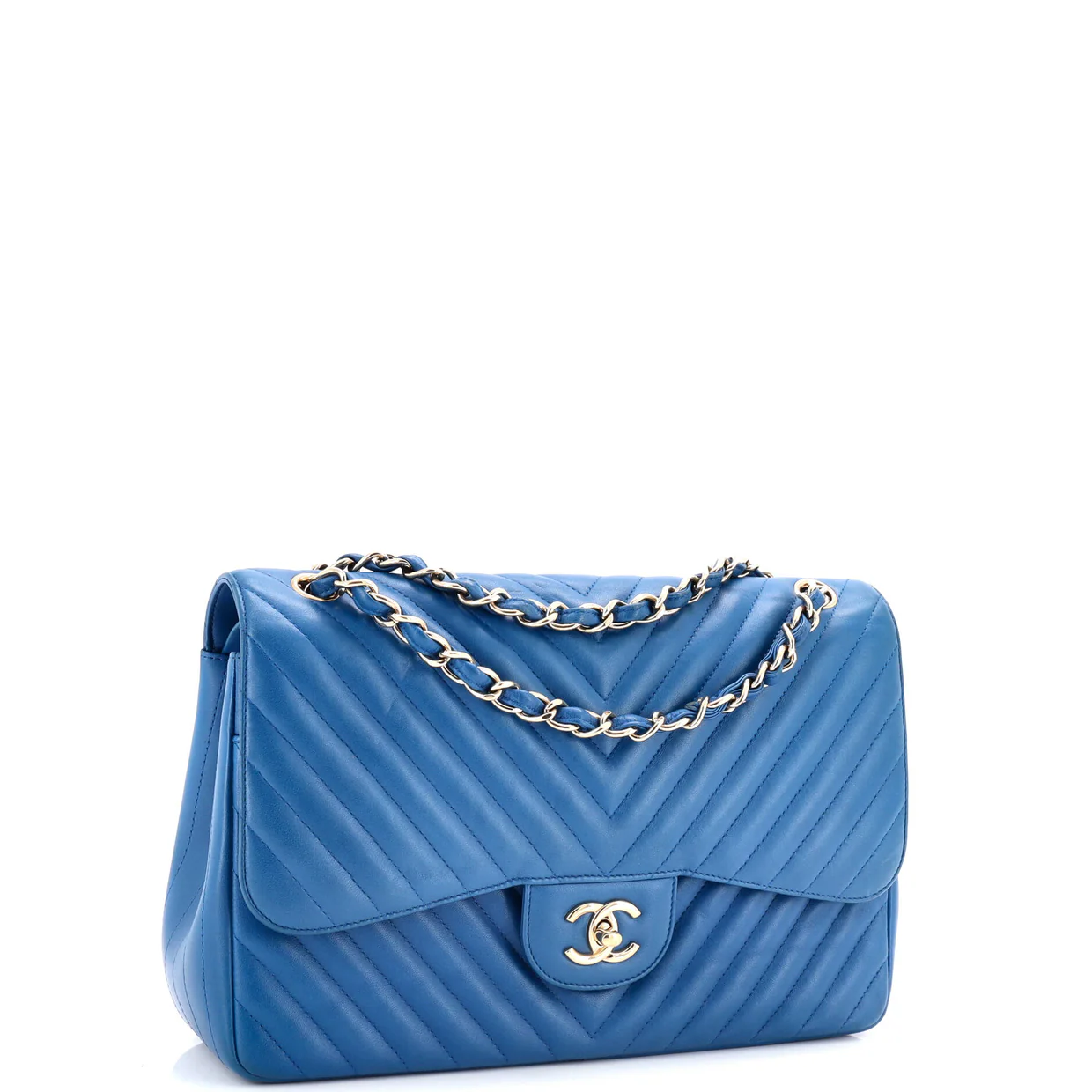 Classic Double Flap Bag Chevron Lambskin Jumbo - Deep Luxury