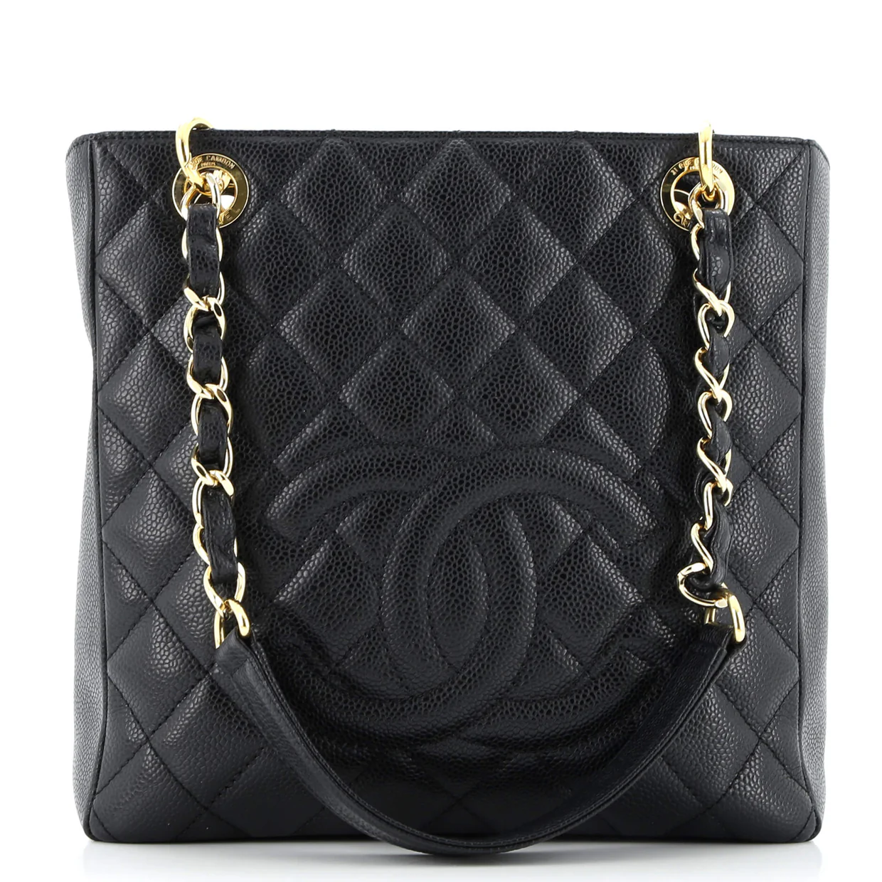 Petite Shopping Tote Quilted Caviar - Deep Luxury