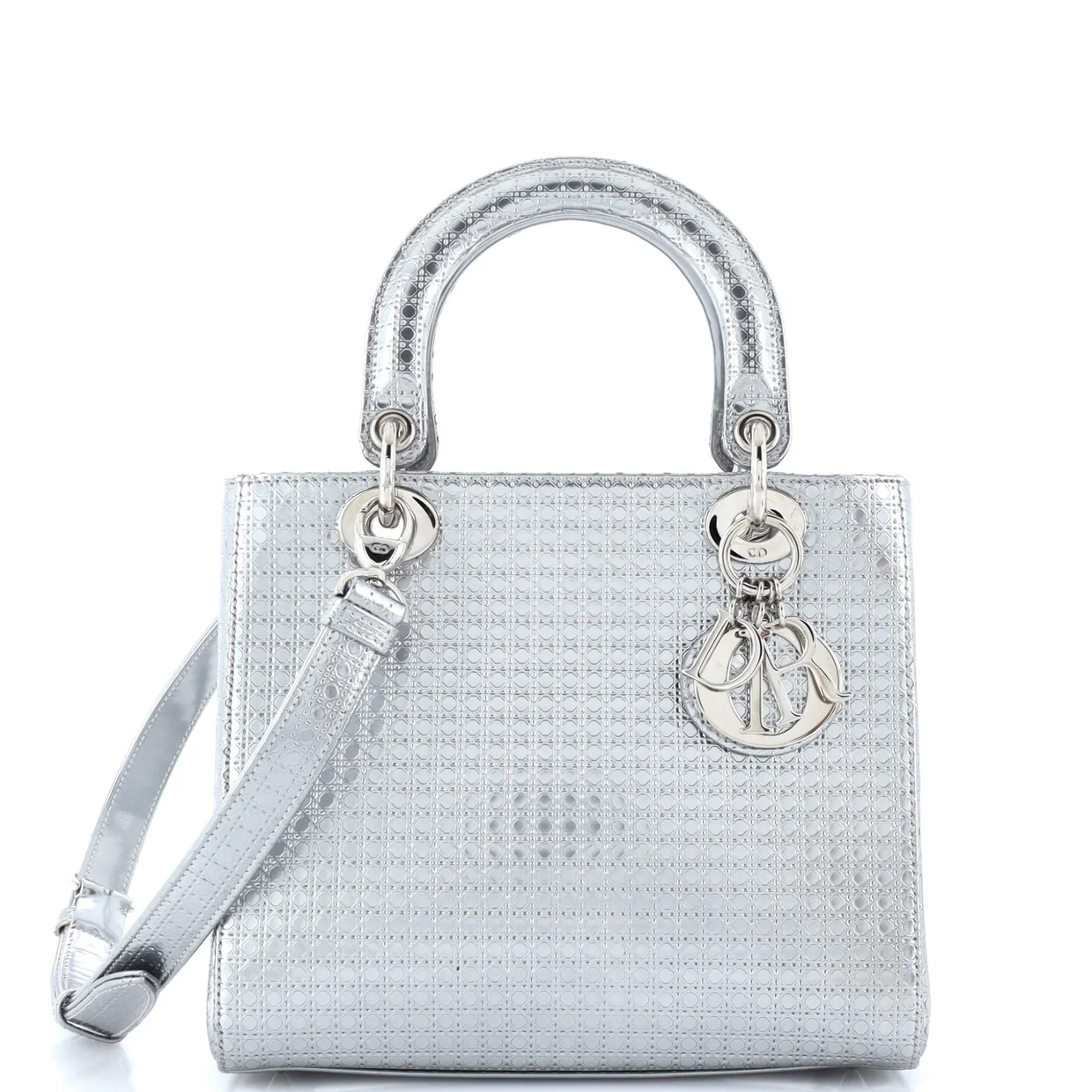 Lady Dior Bag Micro Cannage Metallic Calfskin Medium - Deep Luxury