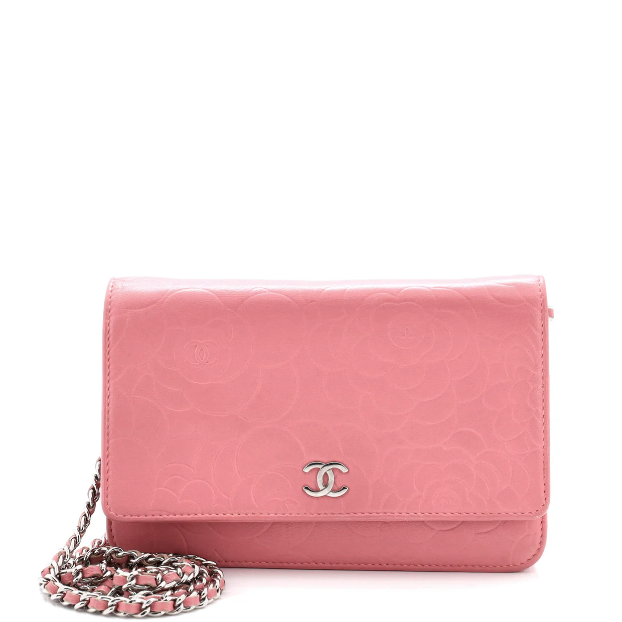 Wallet on Chain Camellia Lambskin - Deep Luxury
