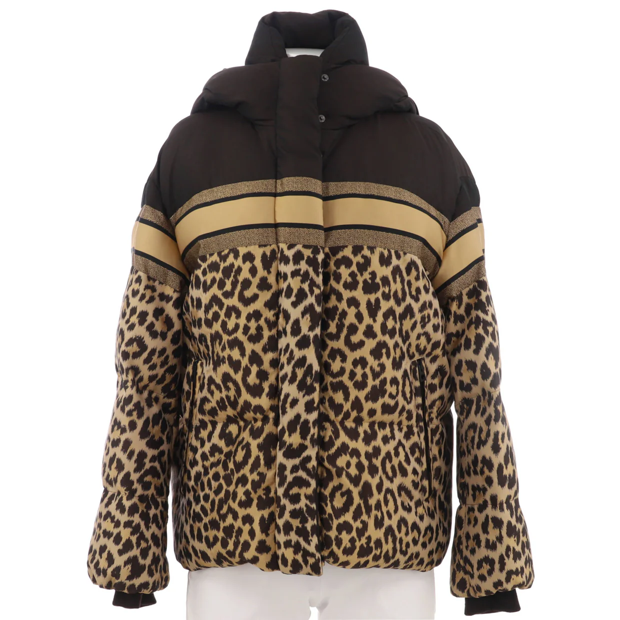 Women's Two Pocket Hooded Jacket Quilted Printed Polyester - Deep Luxury