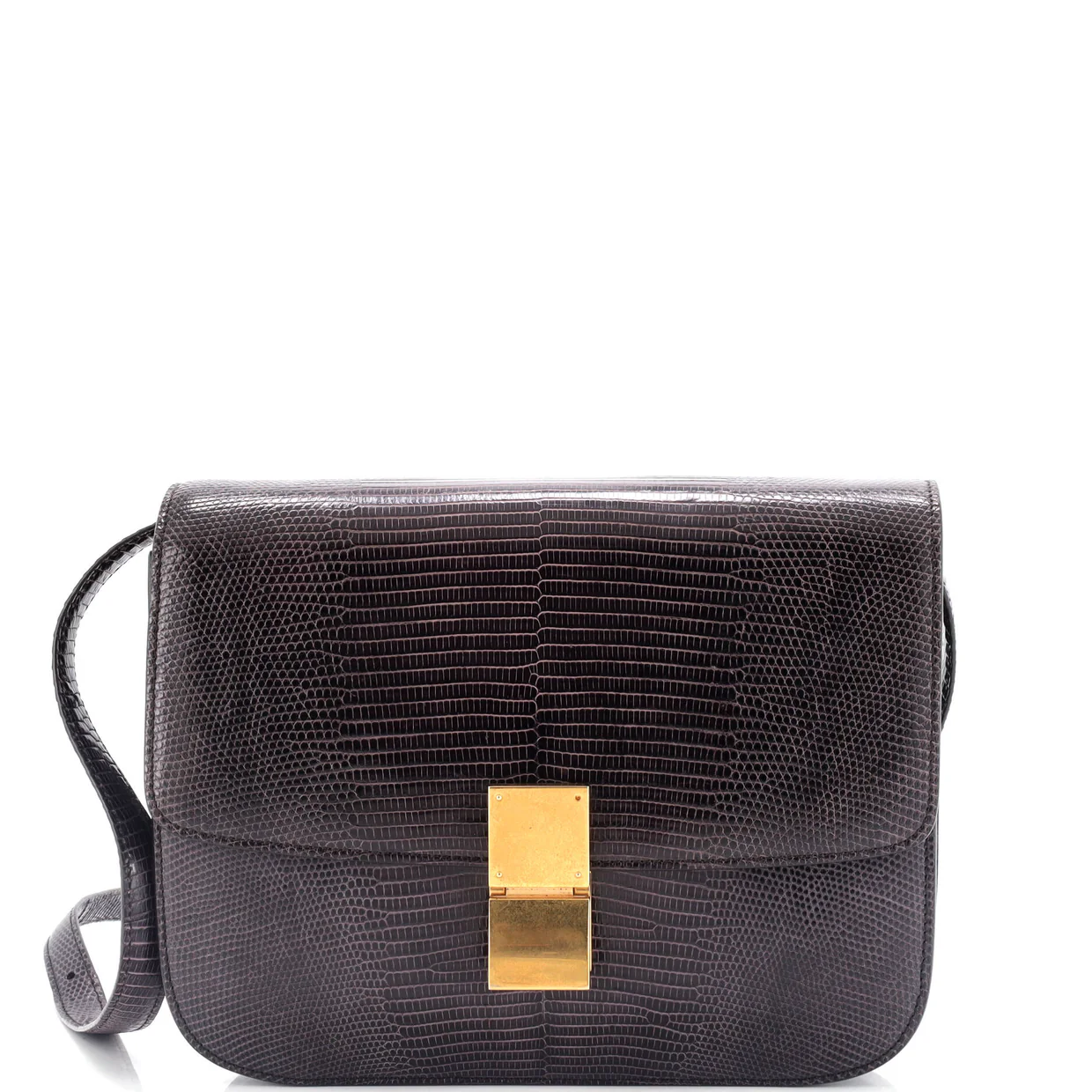 Classic Box Bag Lizard Medium - Deep Luxury