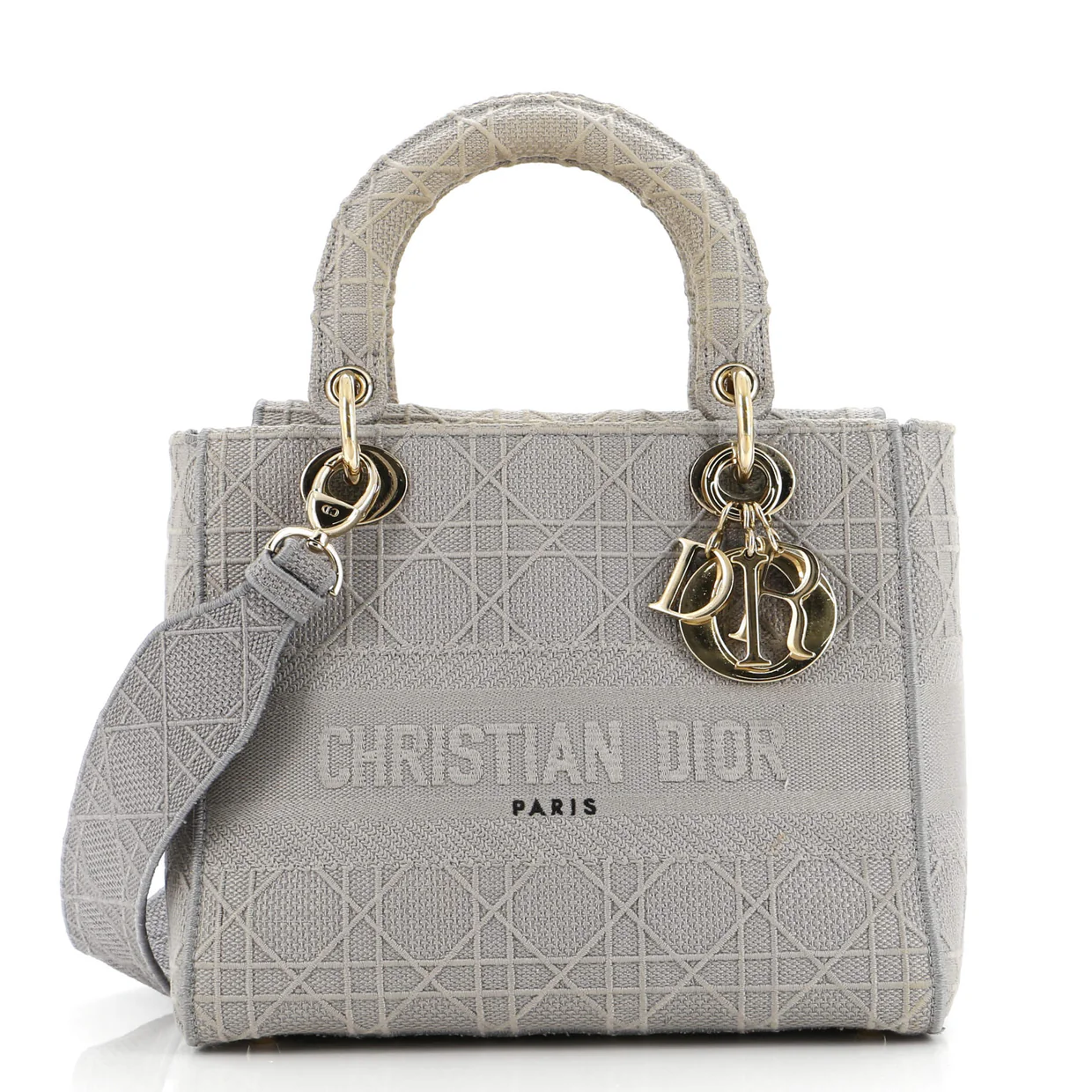 Lady D-Lite Bag Cannage Embroidered Canvas Medium - Deep Luxury