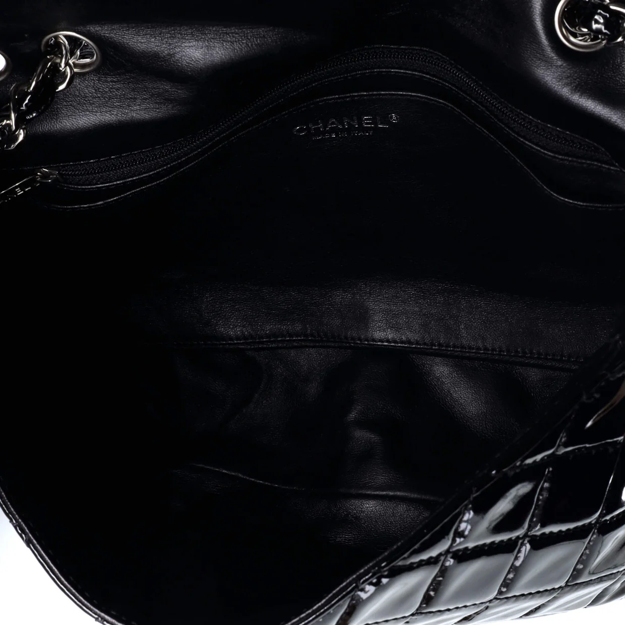 Classic Single Flap Bag Quilted Patent Jumbo - Deep Luxury