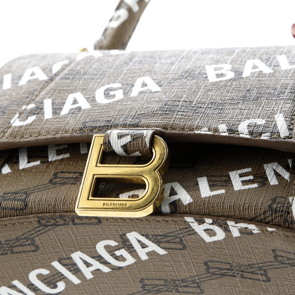 Hourglass Top Handle Bag Monogram Coated Canvas Small - Deep Luxury