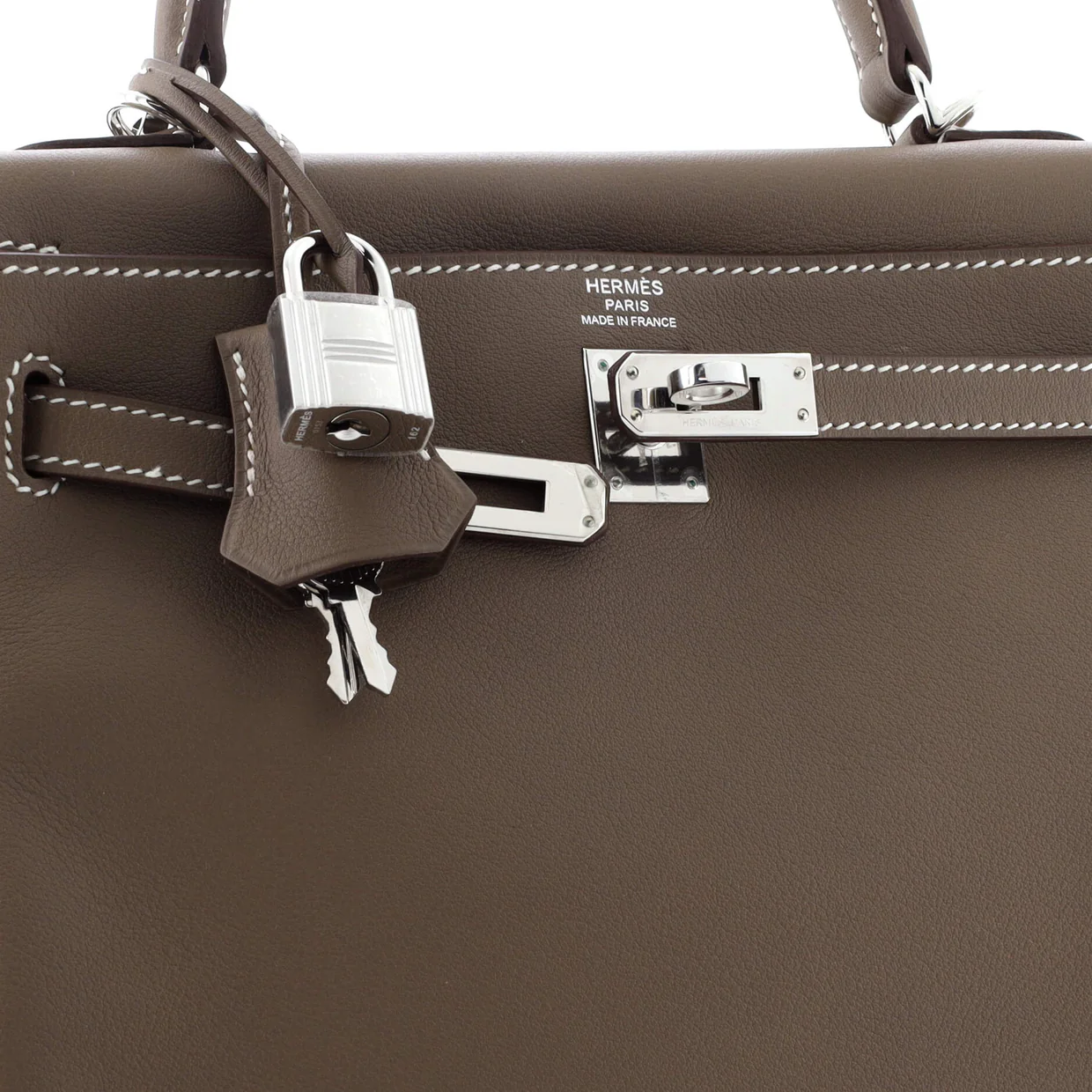 Kelly Handbag Grey Swift with Palladium Hardware 25 - Deep Luxury