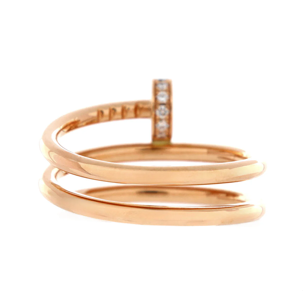 Juste un Clou Double Ring 18K Rose Gold and Diamonds Small - Deep Luxury