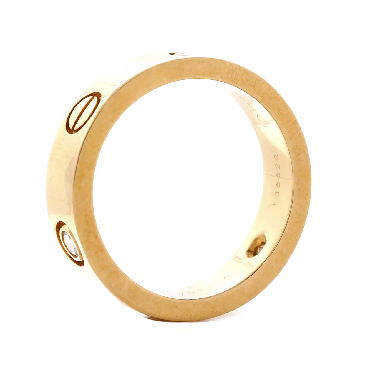 Love 3 Diamonds Band Ring 18K Yellow Gold with Diamonds - Deep Luxury