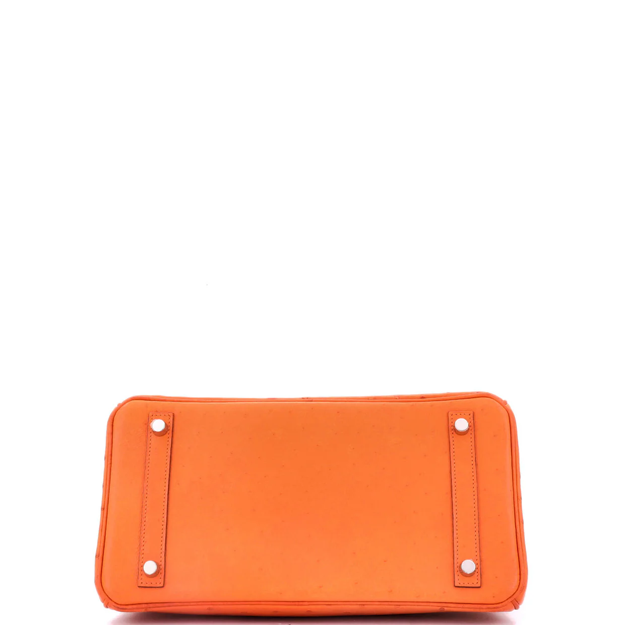 Birkin Handbag Tangerine Ostrich with Palladium Hardware 30 - Deep Luxury