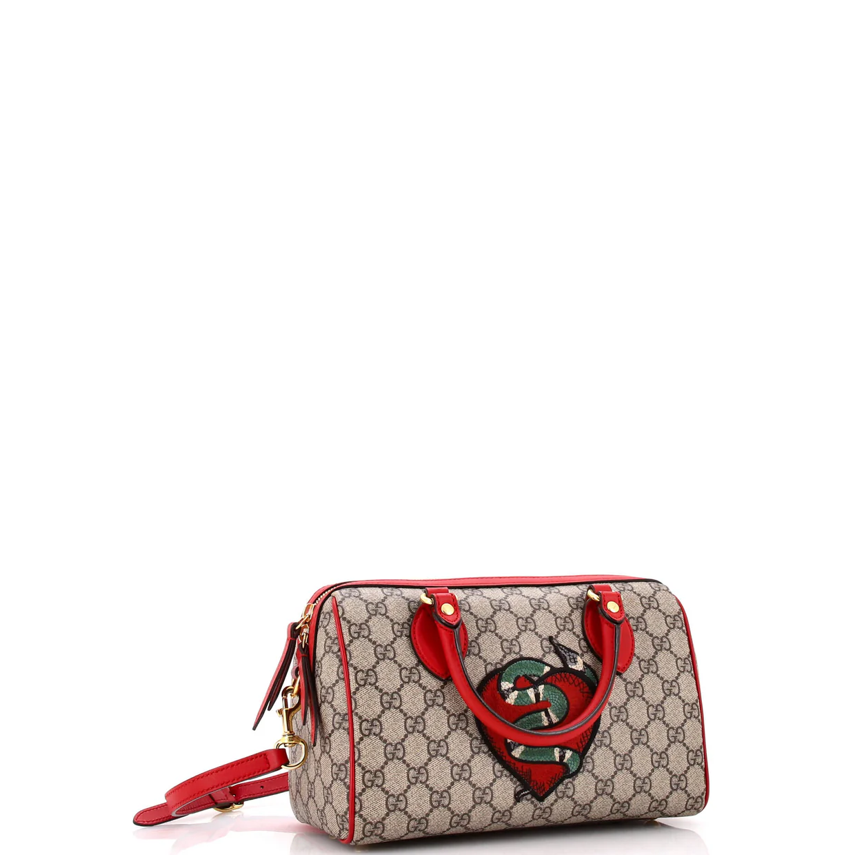 Convertible Boston Bag Embroidered GG Coated Canvas Small - Deep Luxury