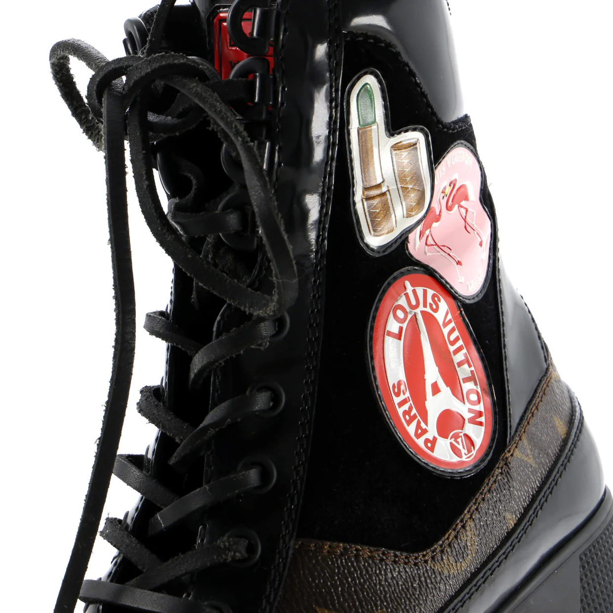 Women's Laureate Platform Desert Boots Limited Edition World Tour Suede with Monogram Canvas and Leather - Deep Luxury