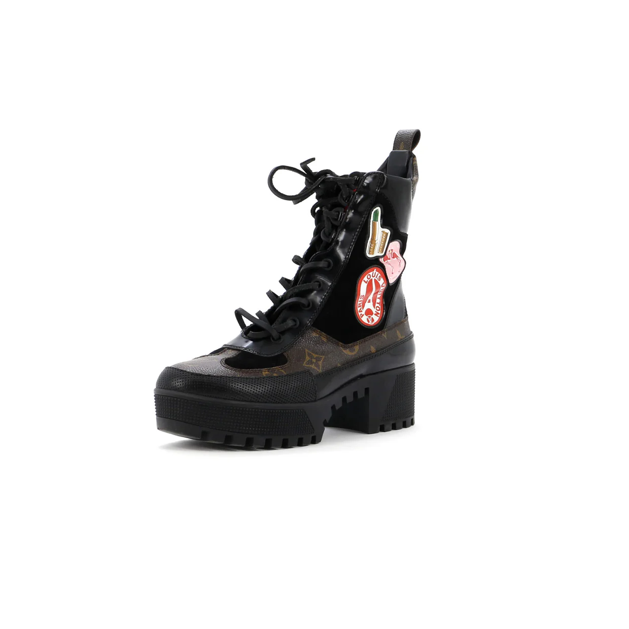 Women's Laureate Platform Desert Boots Limited Edition World Tour Suede with Monogram Canvas and Leather - Deep Luxury