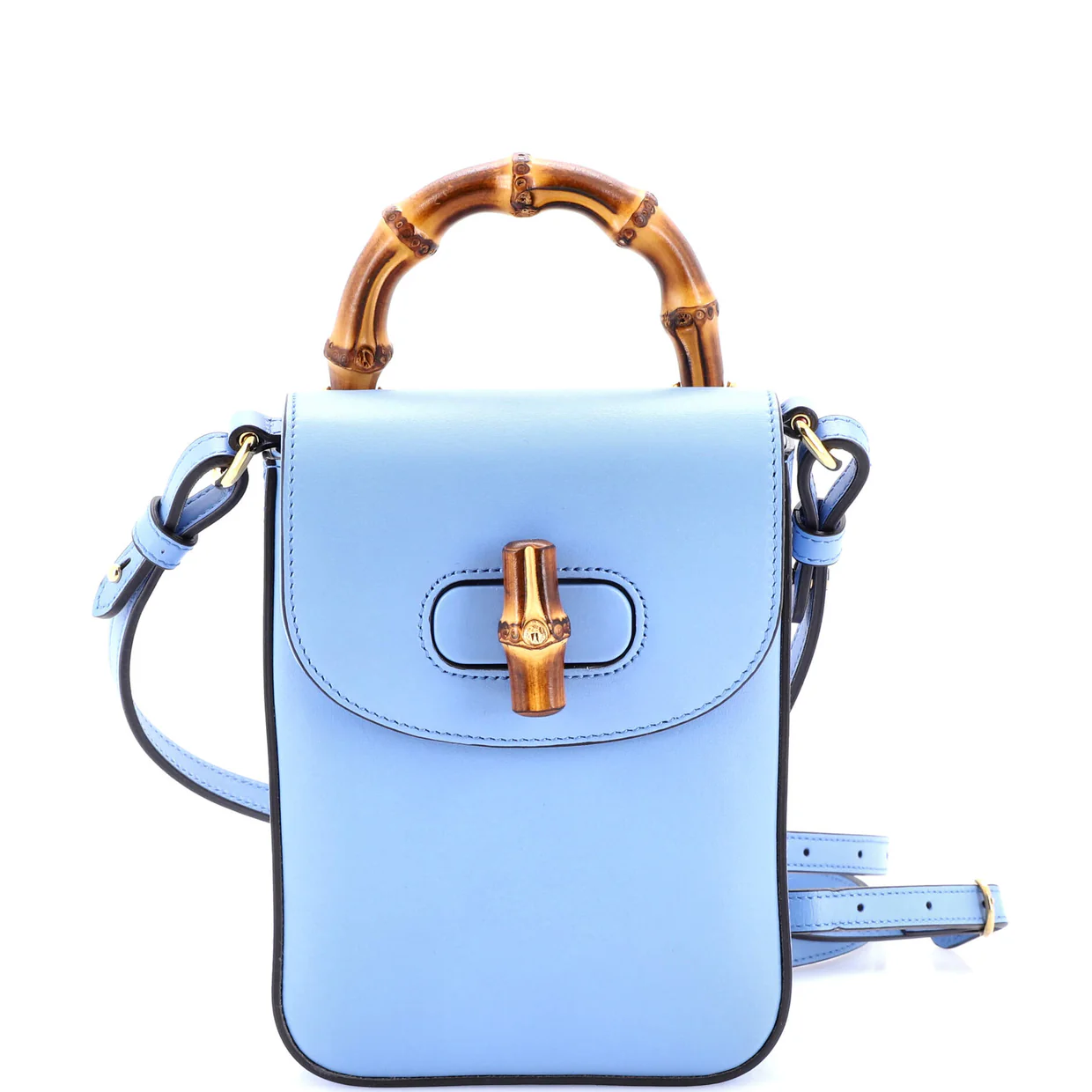 Bamboo Top Handle Backpack Leather Mini - Deep Luxury