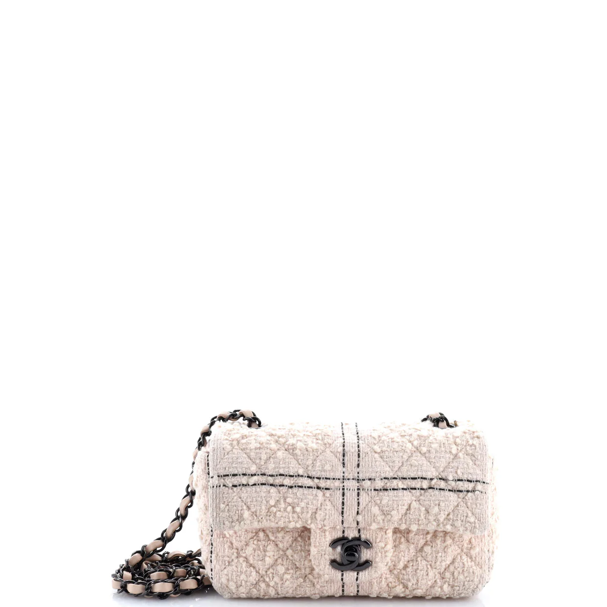 Classic Single Flap Bag Quilted Tweed Mini - Deep Luxury
