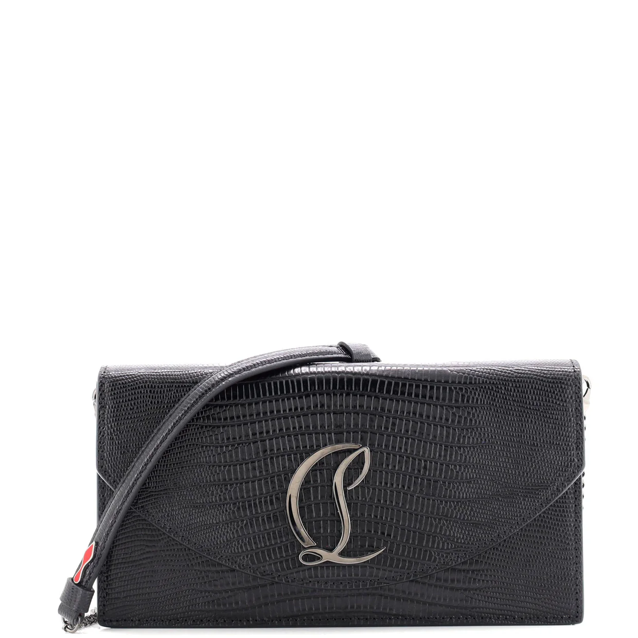 Loubi54 Chain Clutch Lizard Embossed Leather - Deep Luxury