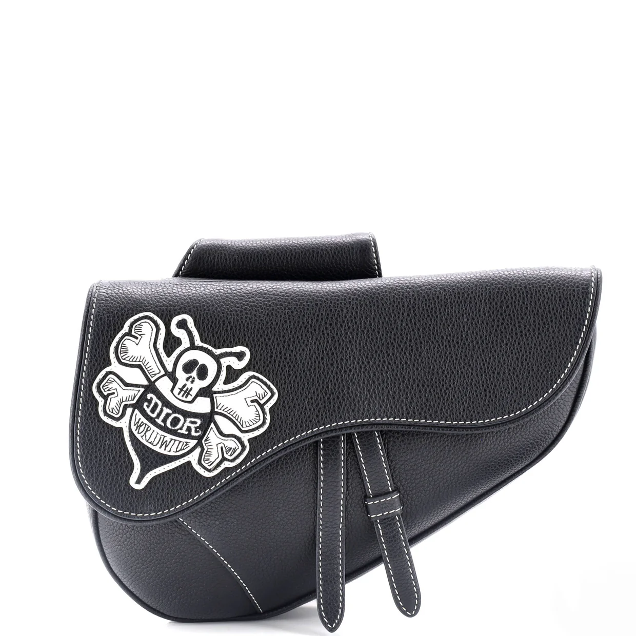 Shawn Stussy Saddle Crossbody Bag Leather with Applique - Deep Luxury