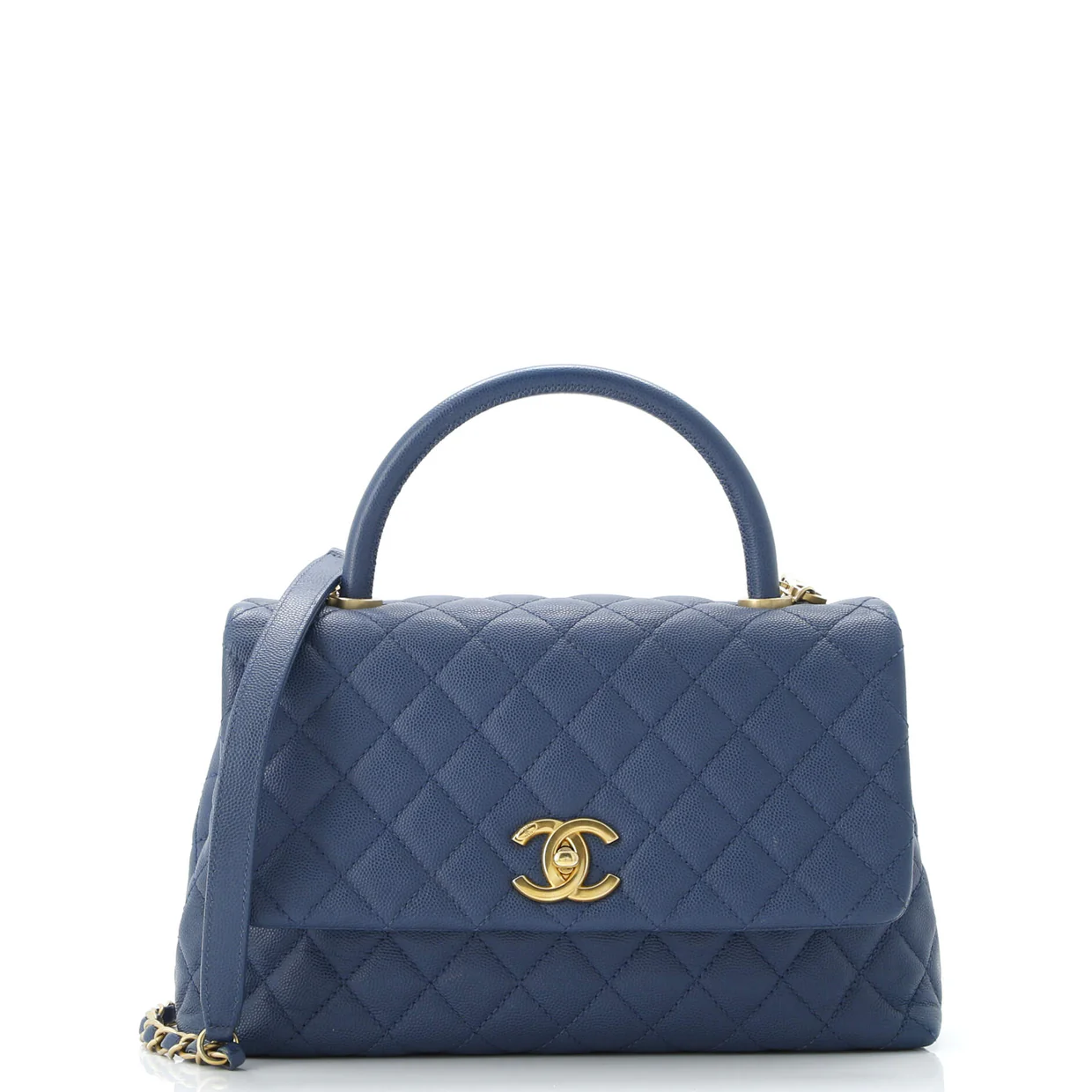 Coco Top Handle Bag Quilted Caviar Small - Deep Luxury