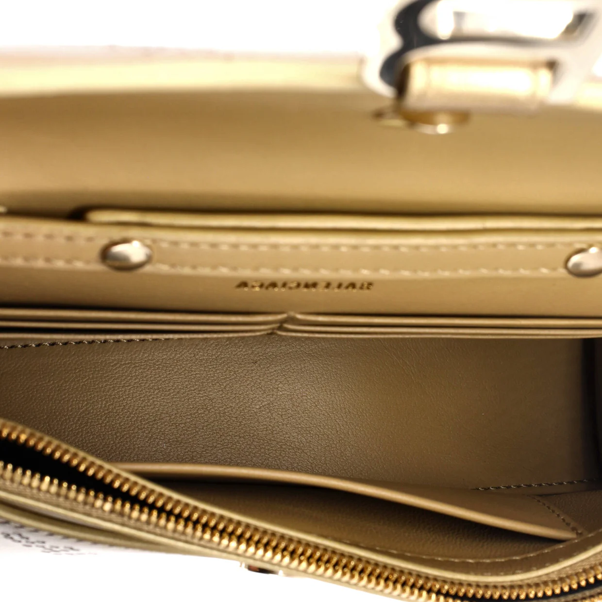 Hourglass Chain Wallet Logo Embellished Leather - Deep Luxury