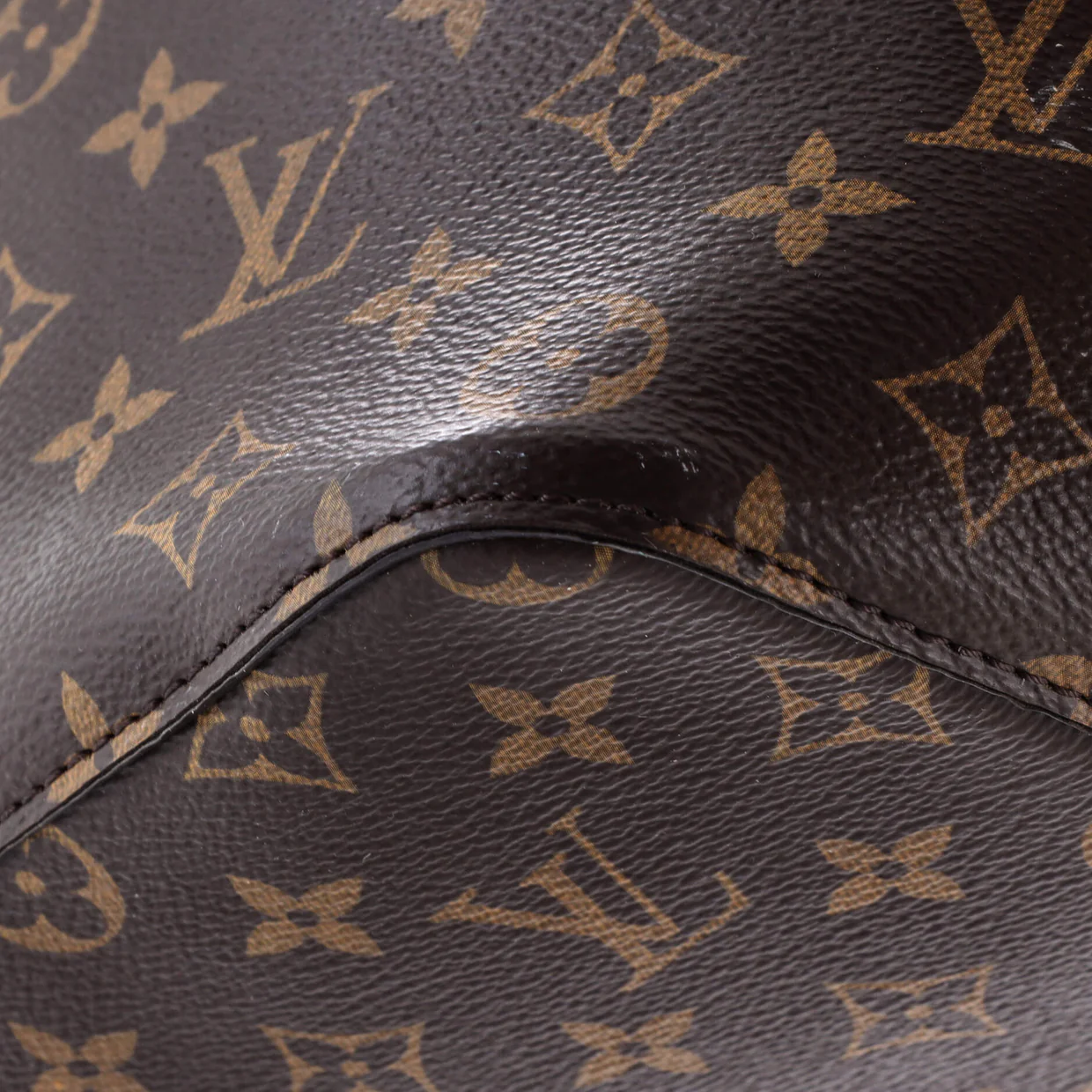 Braided Handle NeoNoe Handbag Monogram Canvas with Leather MM - Deep Luxury