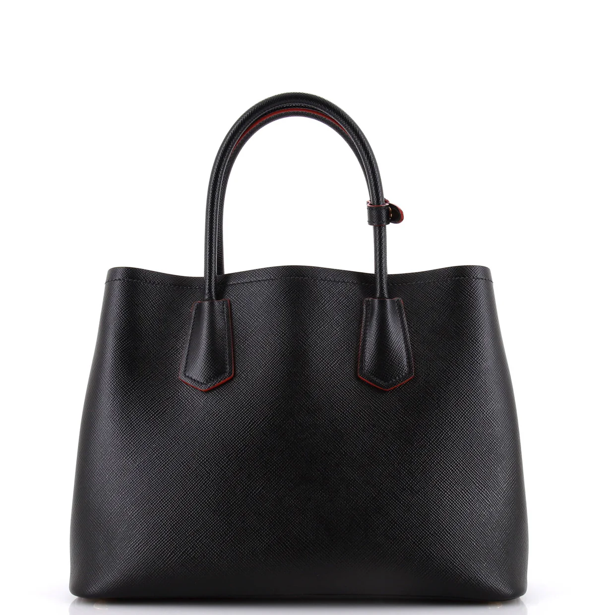 Cuir Double Tote Saffiano Leather Medium - Deep Luxury