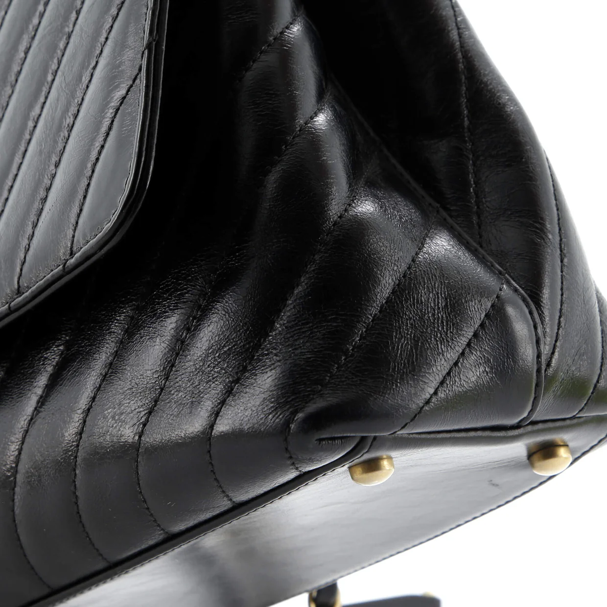 Coco Top Handle Bag Chevron Calfskin Small - Deep Luxury