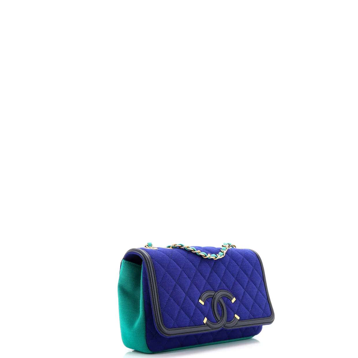 Filigree Flap Bag Quilted Jersey Medium - Deep Luxury