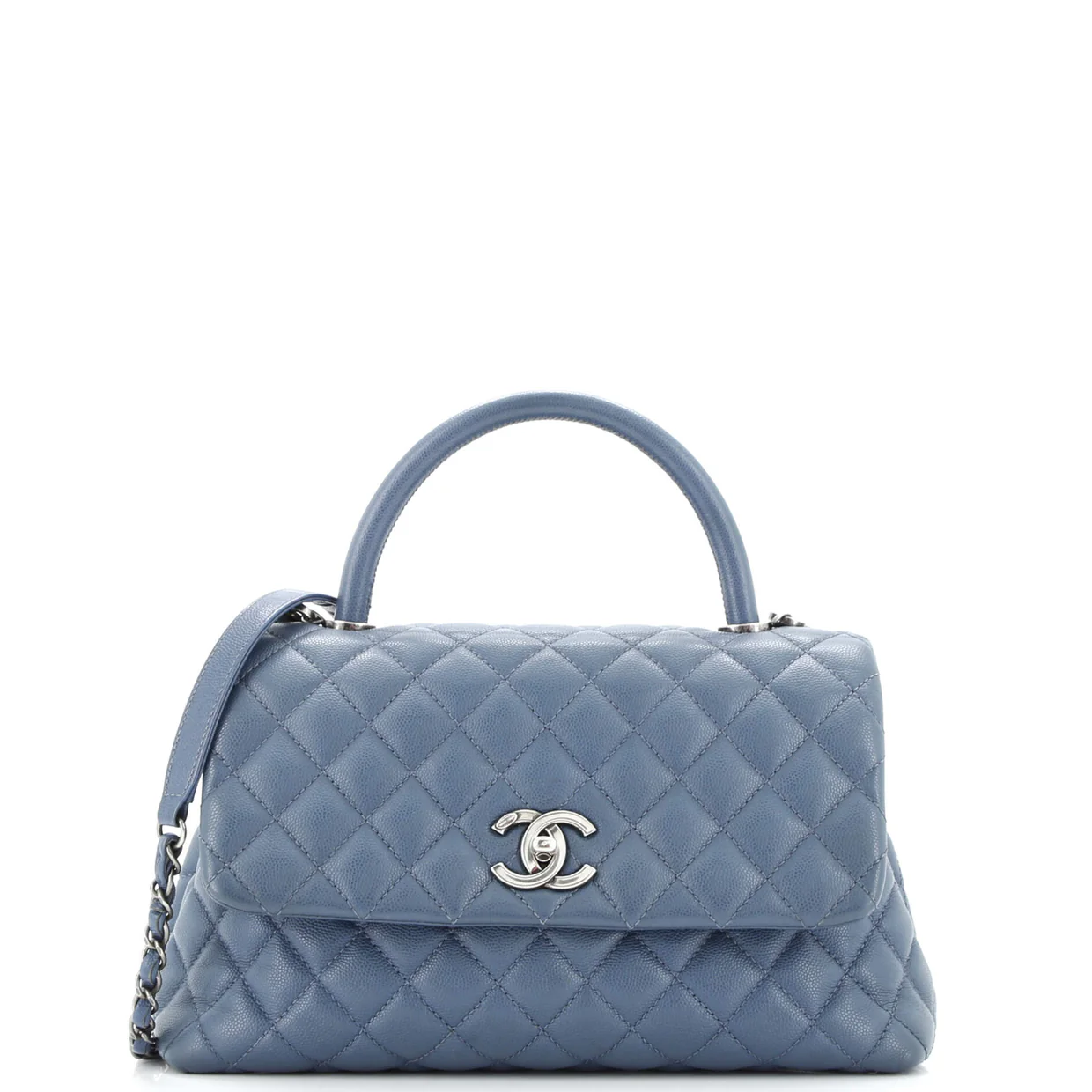 Coco Top Handle Bag Quilted Caviar Small - Deep Luxury