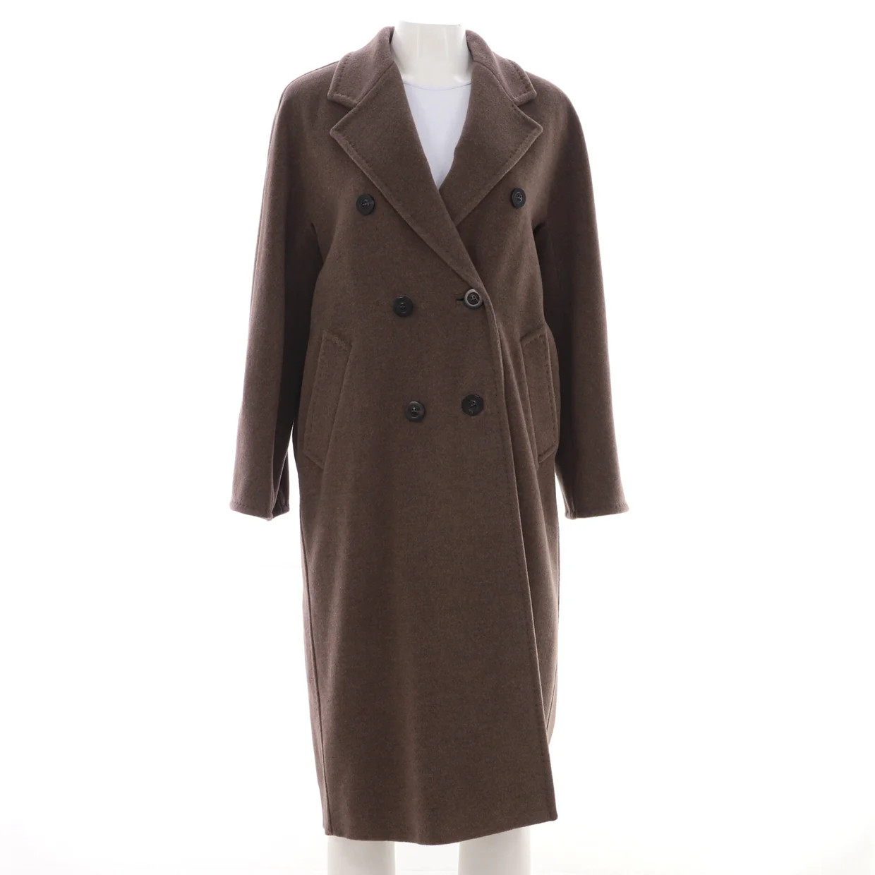 Women's 101801 Icon Double Breasted Belted Coat Wool and Cashmere Blend - Deep Luxury