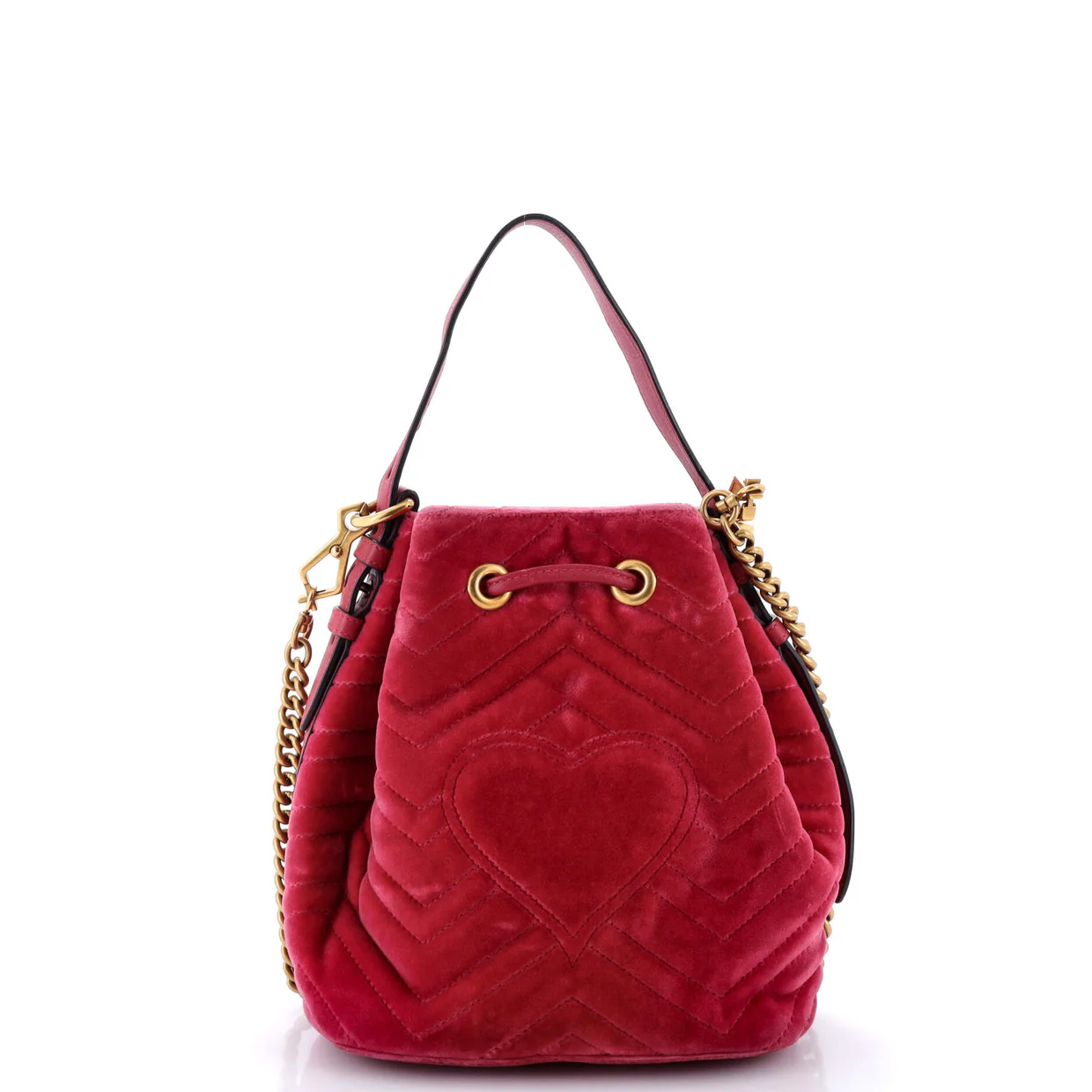 GG Marmont Bucket Bag Matelasse Velvet Small - Deep Luxury