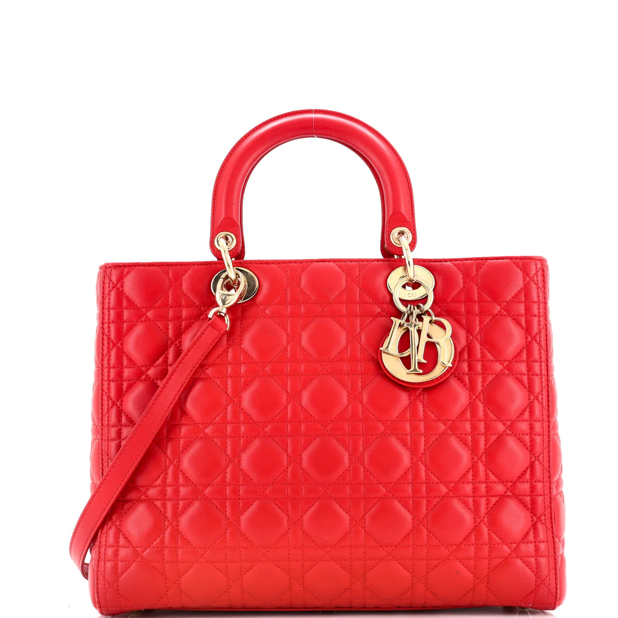 Lady Dior Bag Cannage Quilt Lambskin Large - Deep Luxury