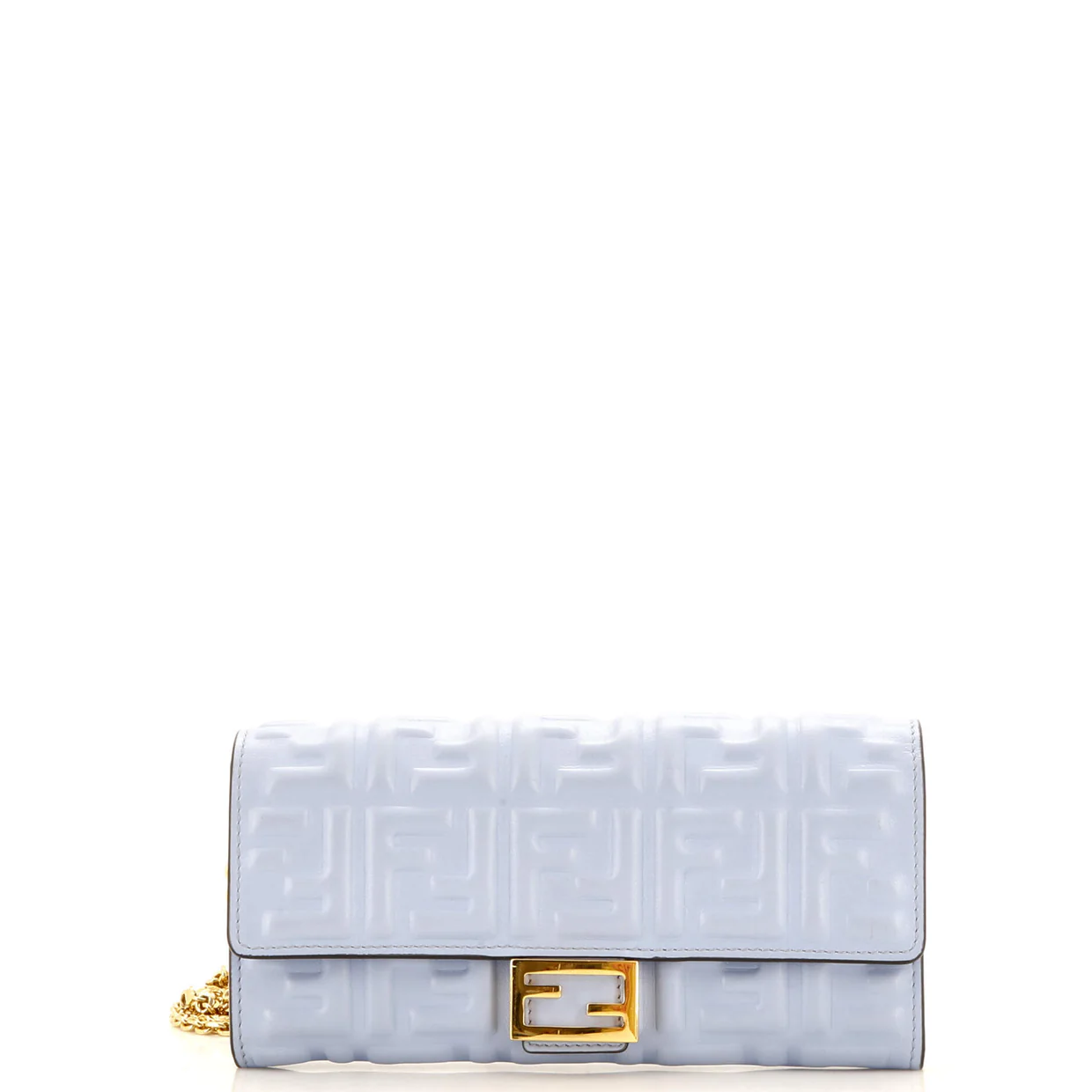 Baguette Continental Wallet on Chain Zucca Embossed Leather - Deep Luxury