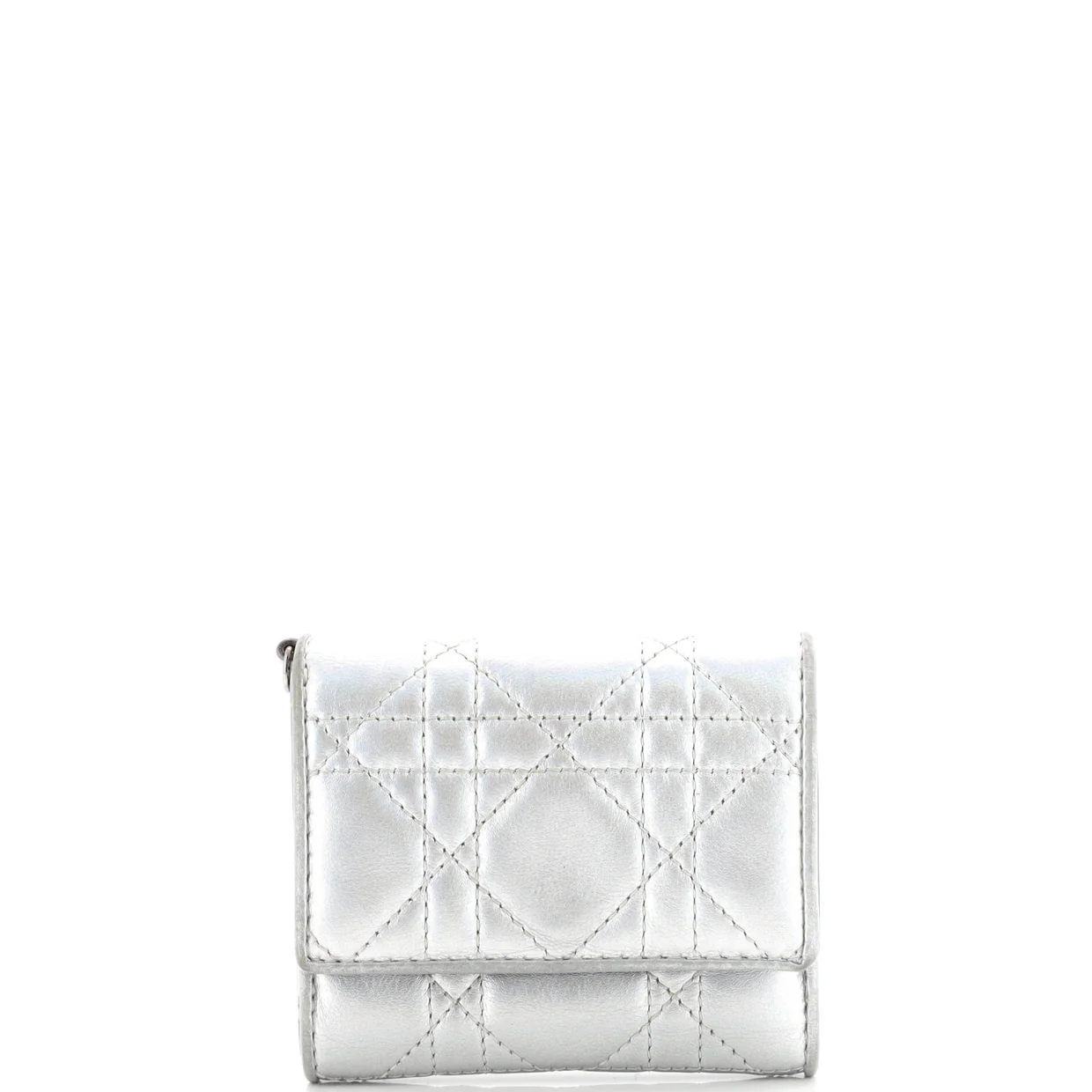 Lady Dior Lotus Wallet Cannage Quilt Lambskin Compact - Deep Luxury