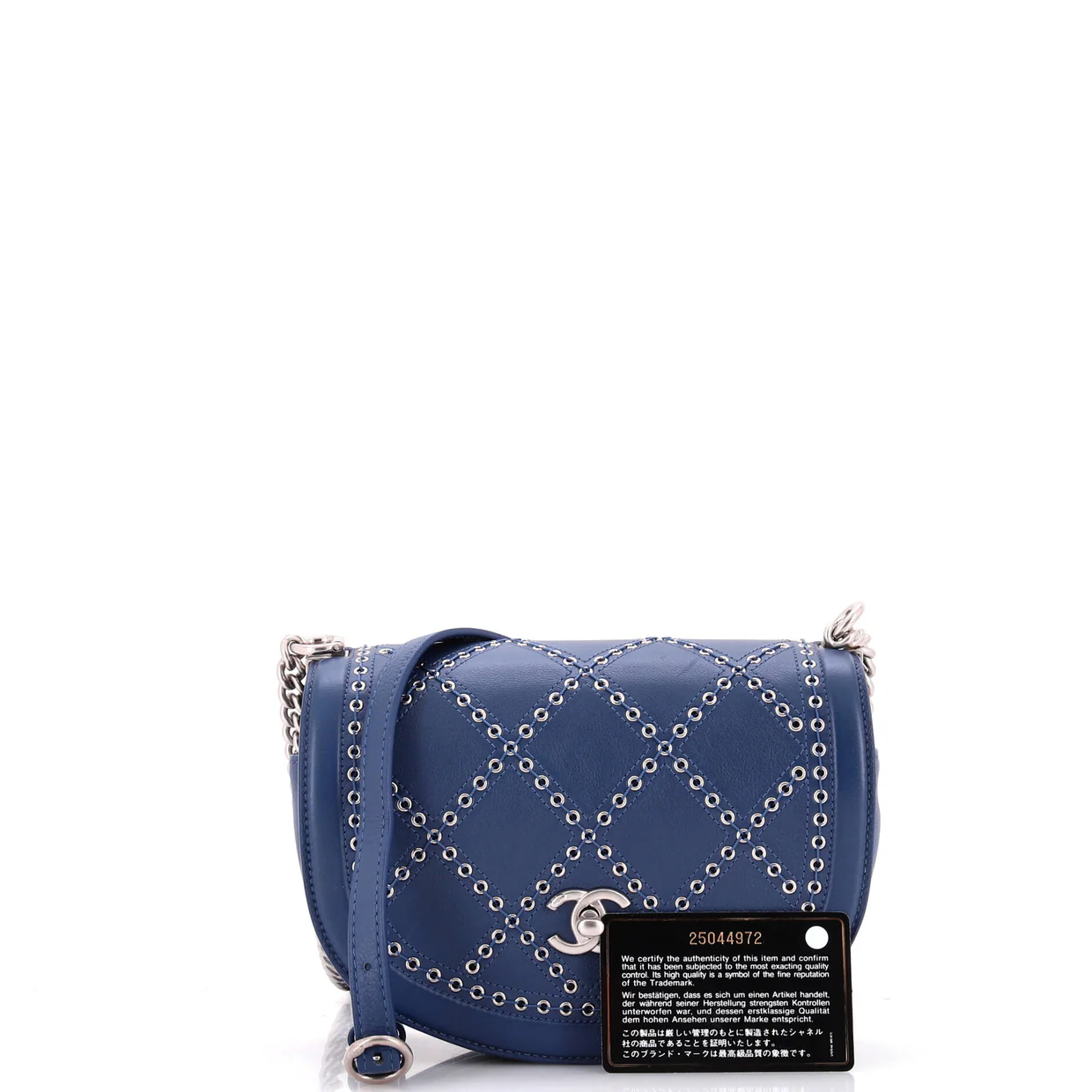 Coco Eyelets Round Flap Bag Quilted Calfskin Small - Deep Luxury