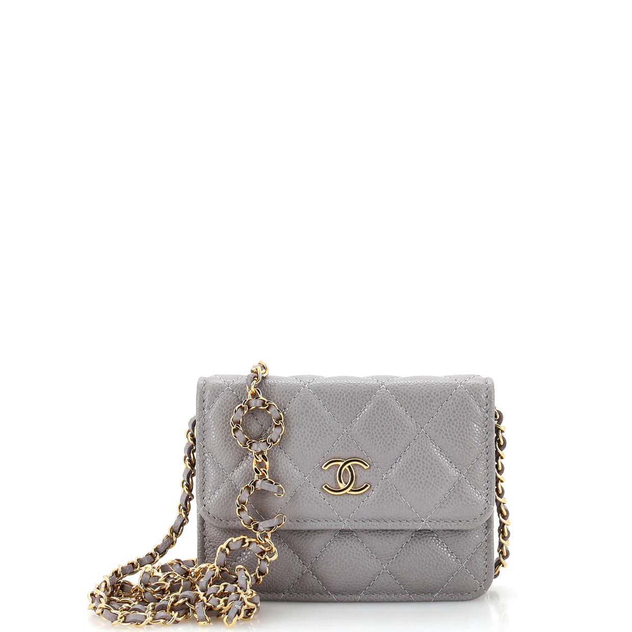 Miss Coco Strap Flap Clutch with Chain Quilted Caviar Mini - Deep Luxury