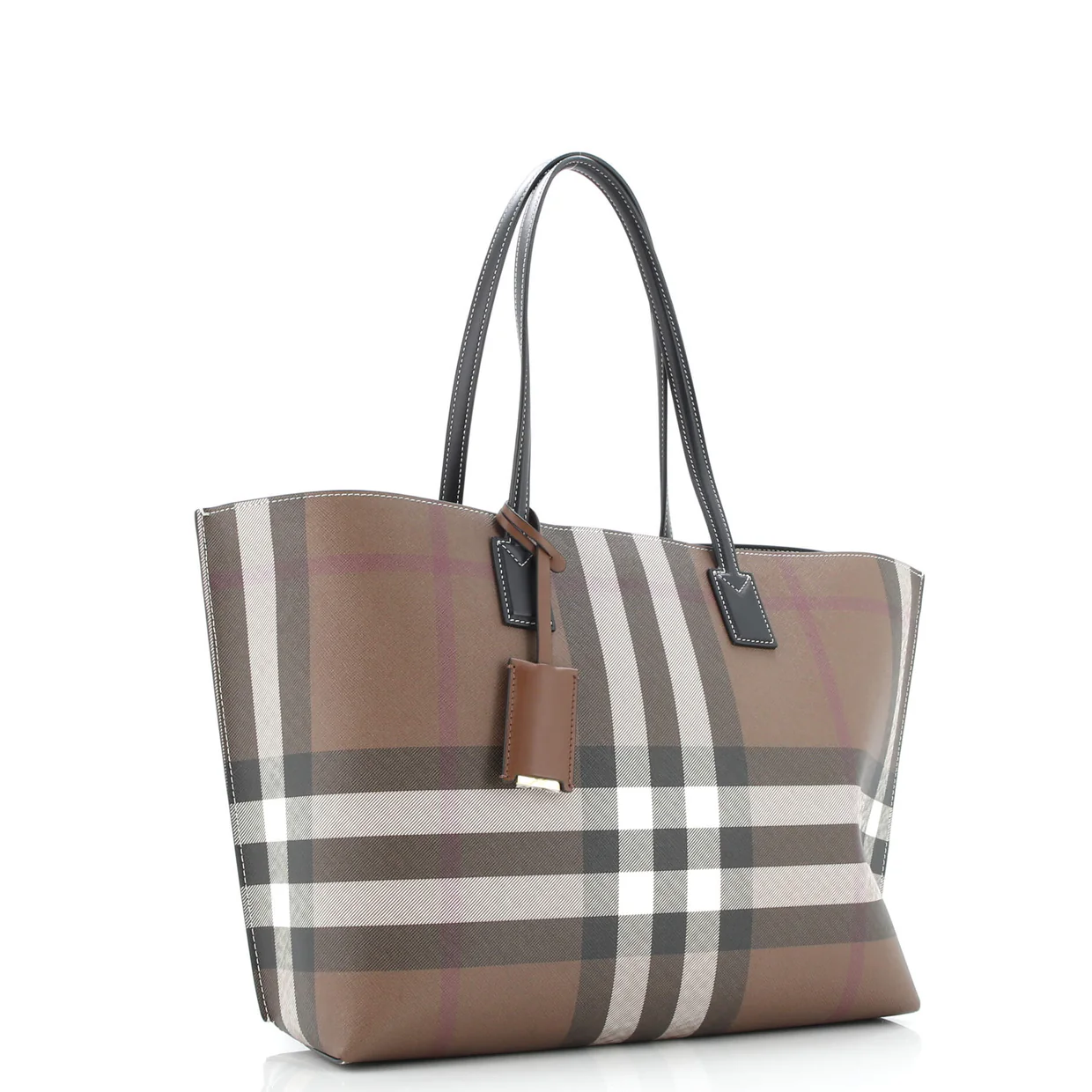 Soft Tote Check E-Canvas Medium - Deep Luxury