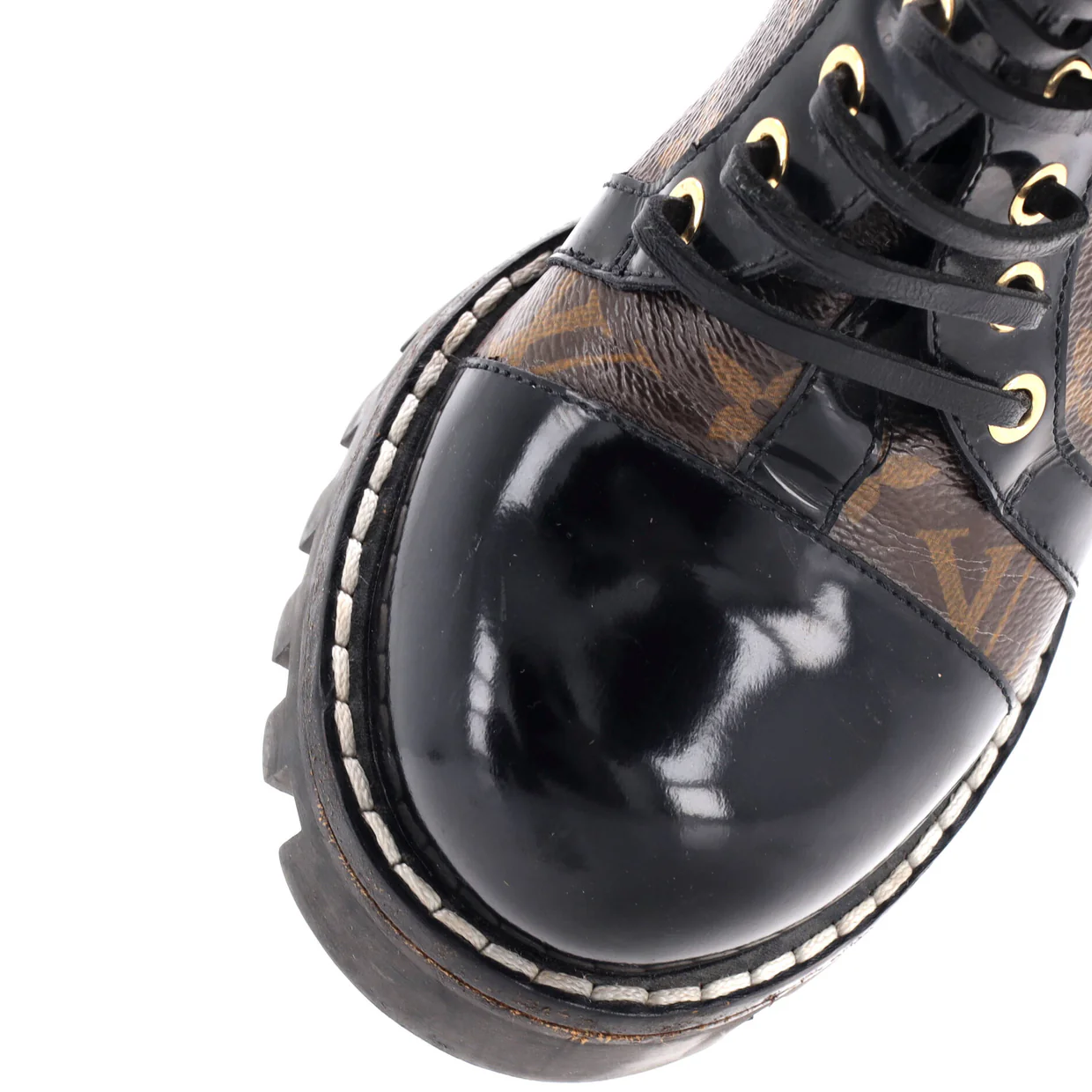 Women's Star Trail Ankle Boots Monogram Canvas with Patent - Deep Luxury
