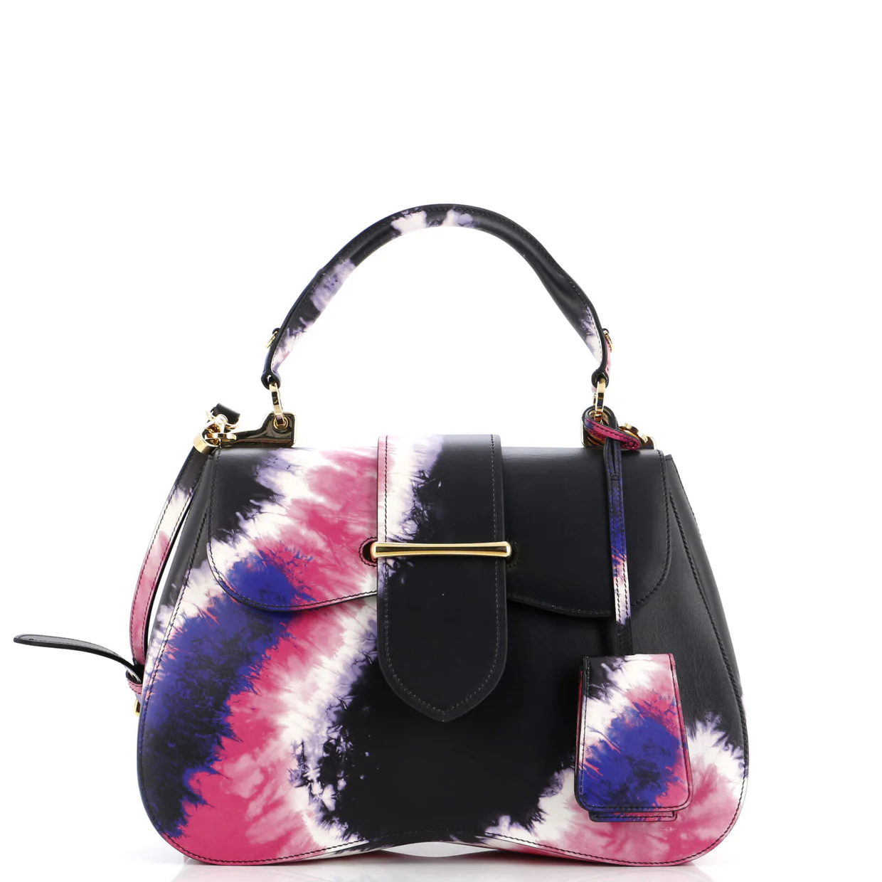 Sidonie Top Handle Bag Printed Leather Large - Deep Luxury