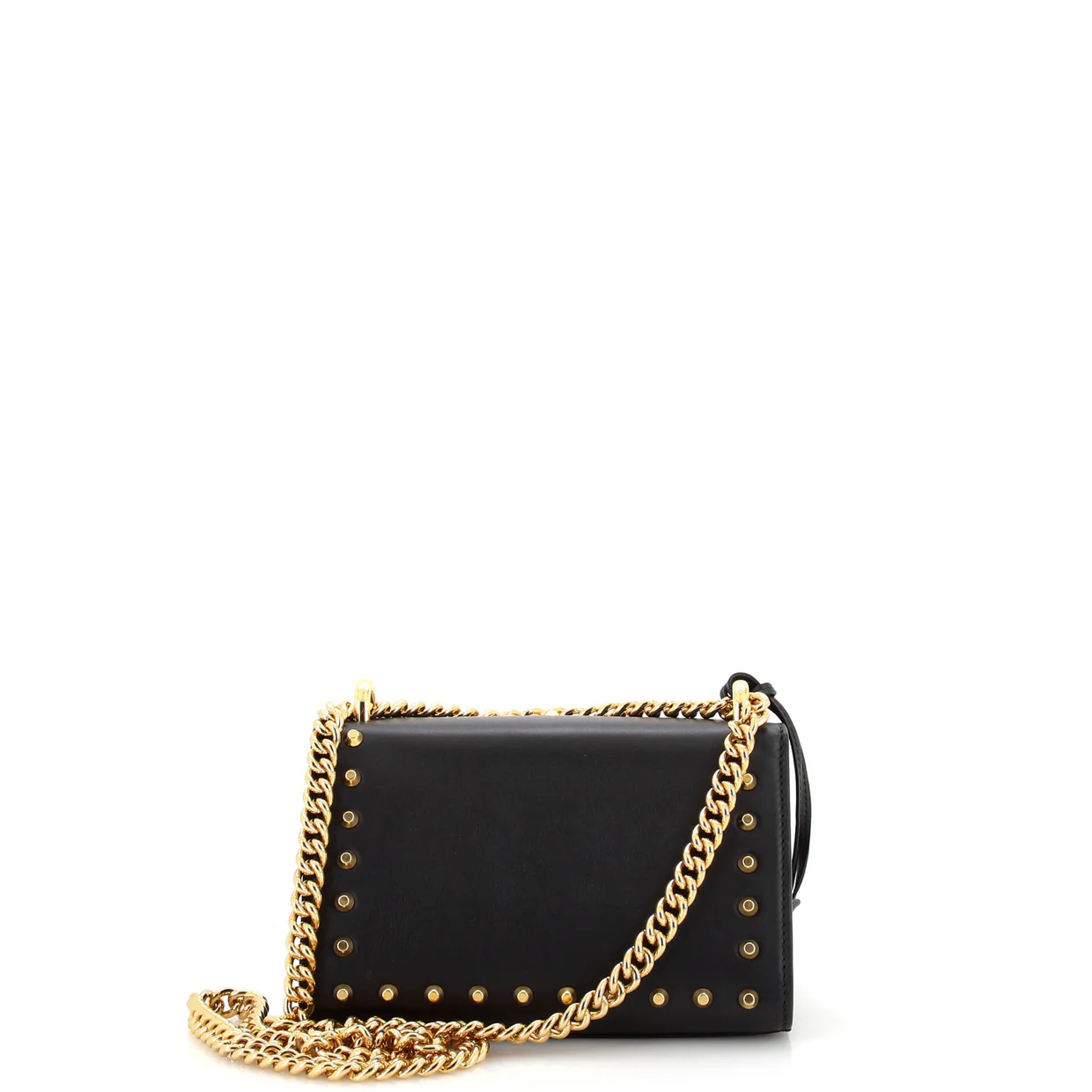 Pearly Padlock Shoulder Bag Studded Leather Small - Deep Luxury