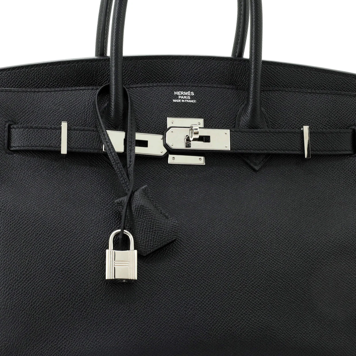 Birkin Handbag Noir Epsom with Palladium Hardware 30 - Deep Luxury