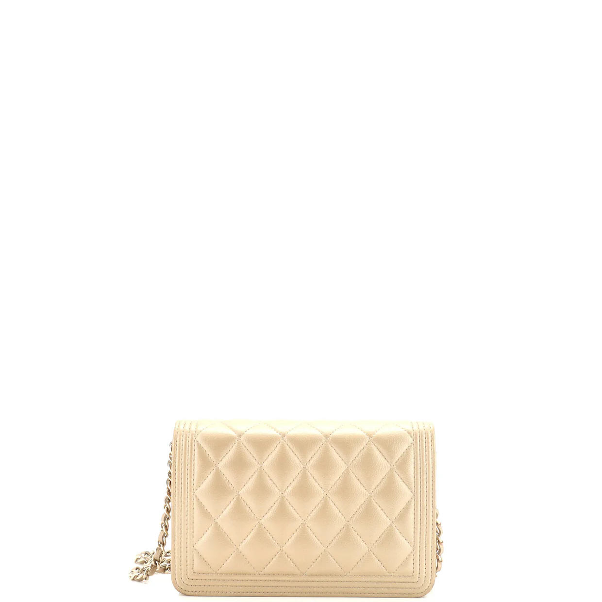 Boy Wallet on Chain Quilted Caviar - Deep Luxury