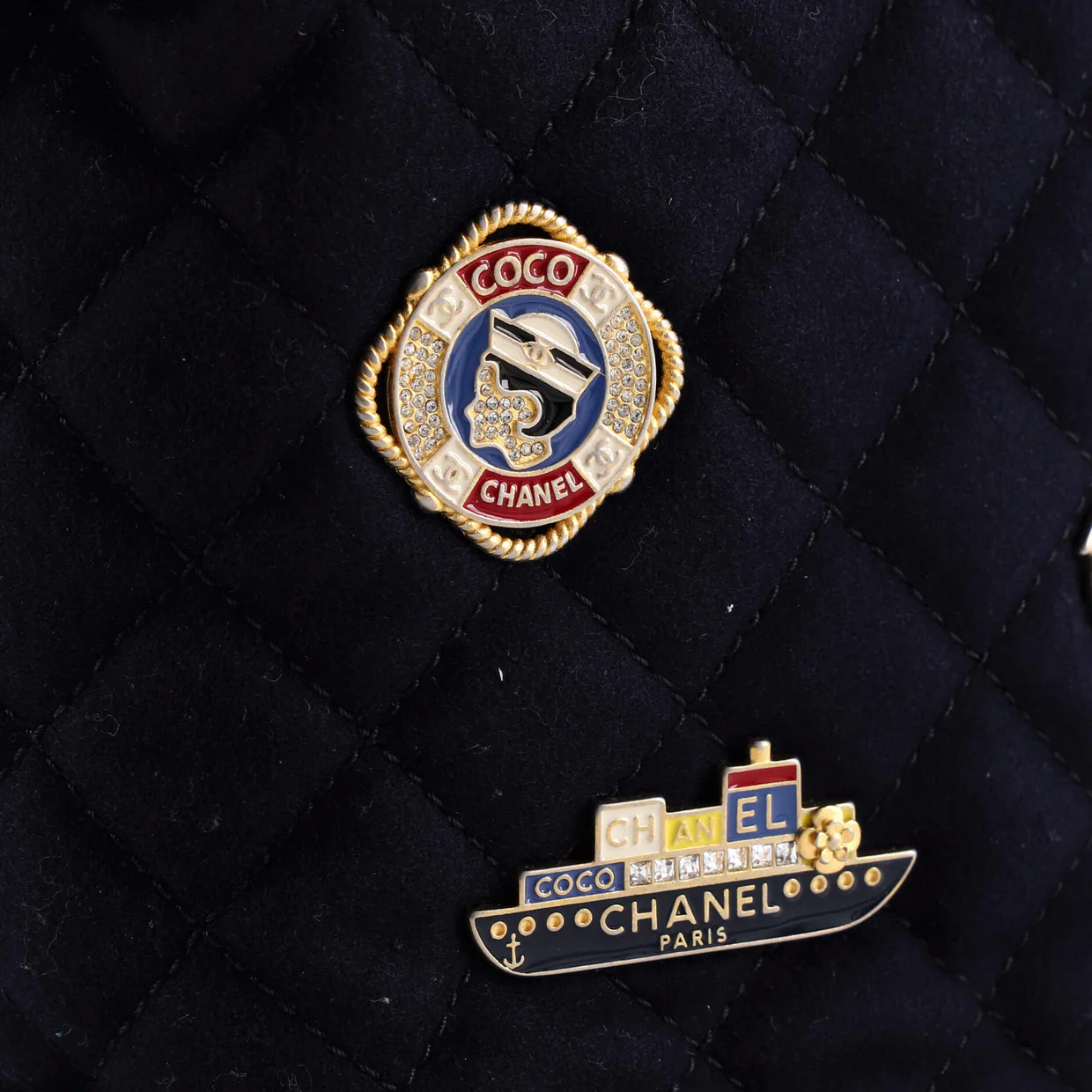 Paris-Hamburg Charms Bucket Bag Quilted Wool - Deep Luxury