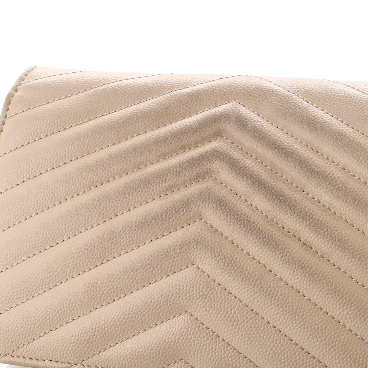 Classic Monogram Wallet on Chain Matelasse Chevron Leather Small - Deep Luxury