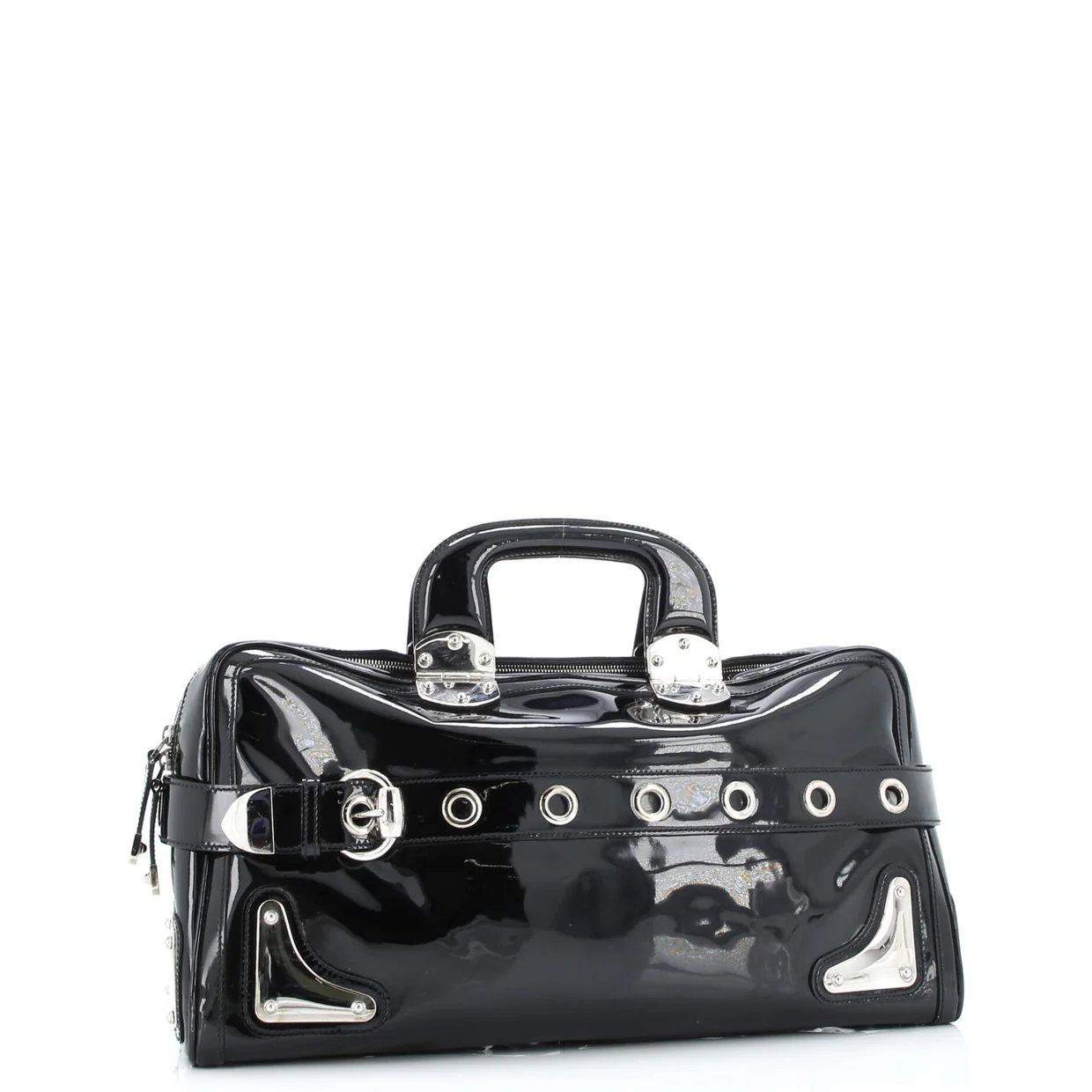 Romy Satchel Patent Large - Deep Luxury
