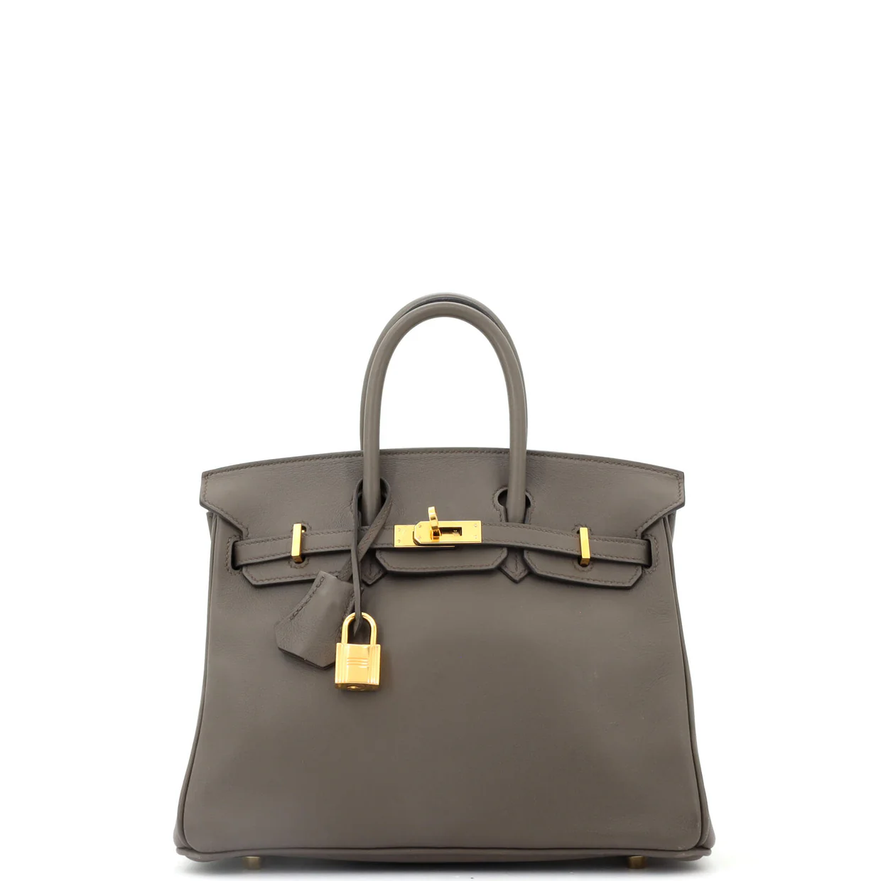 Birkin Handbag Grey Swift with Gold Hardware 25 - Deep Luxury
