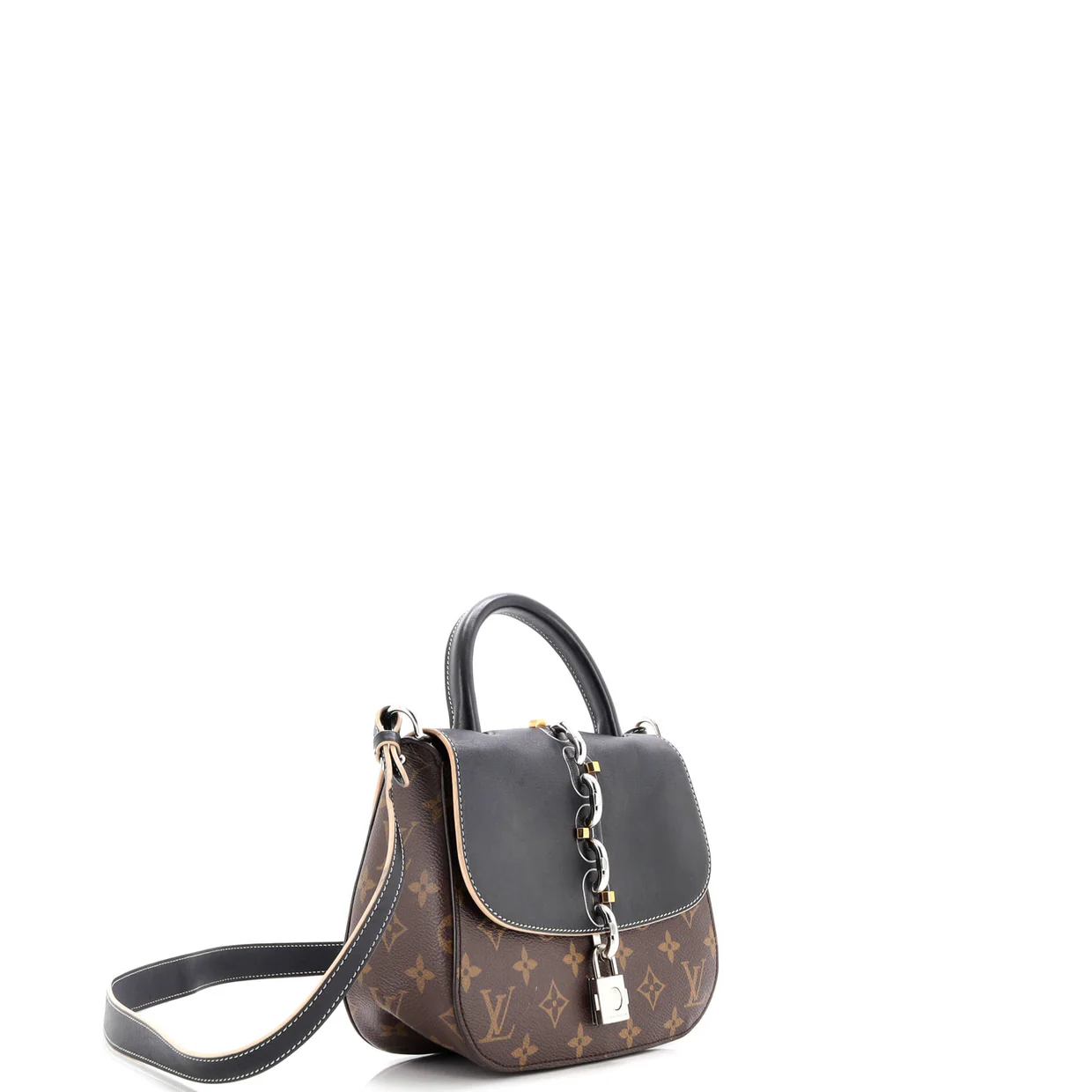 Chain It Handbag Monogram Canvas with Leather PM - Deep Luxury