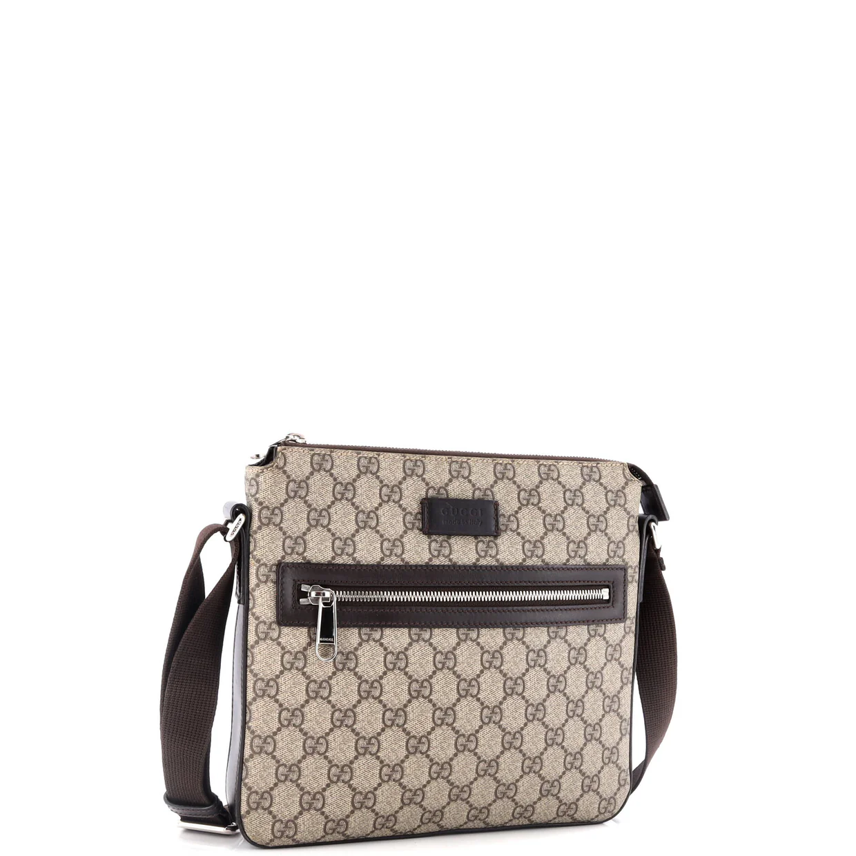 Front Zip Messenger GG Coated Canvas Medium - Deep Luxury