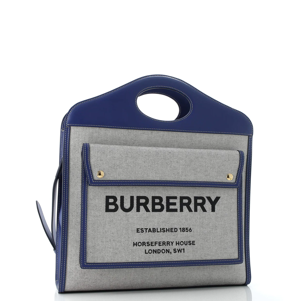 Logo Pocket Tote Canvas with Leather Medium - Deep Luxury