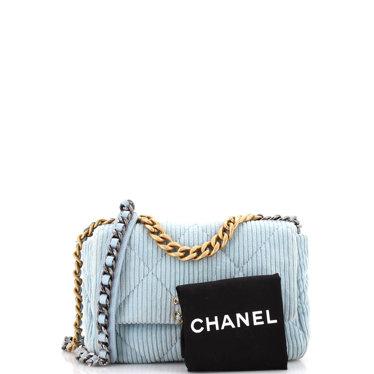 19 Flap Bag Quilted Corduroy Medium - Deep Luxury